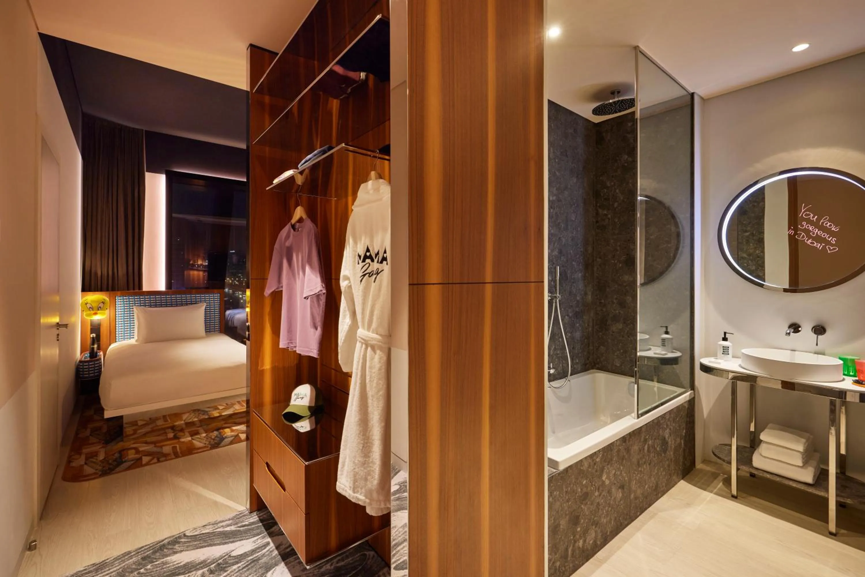 Bed in Mama Shelter Dubai