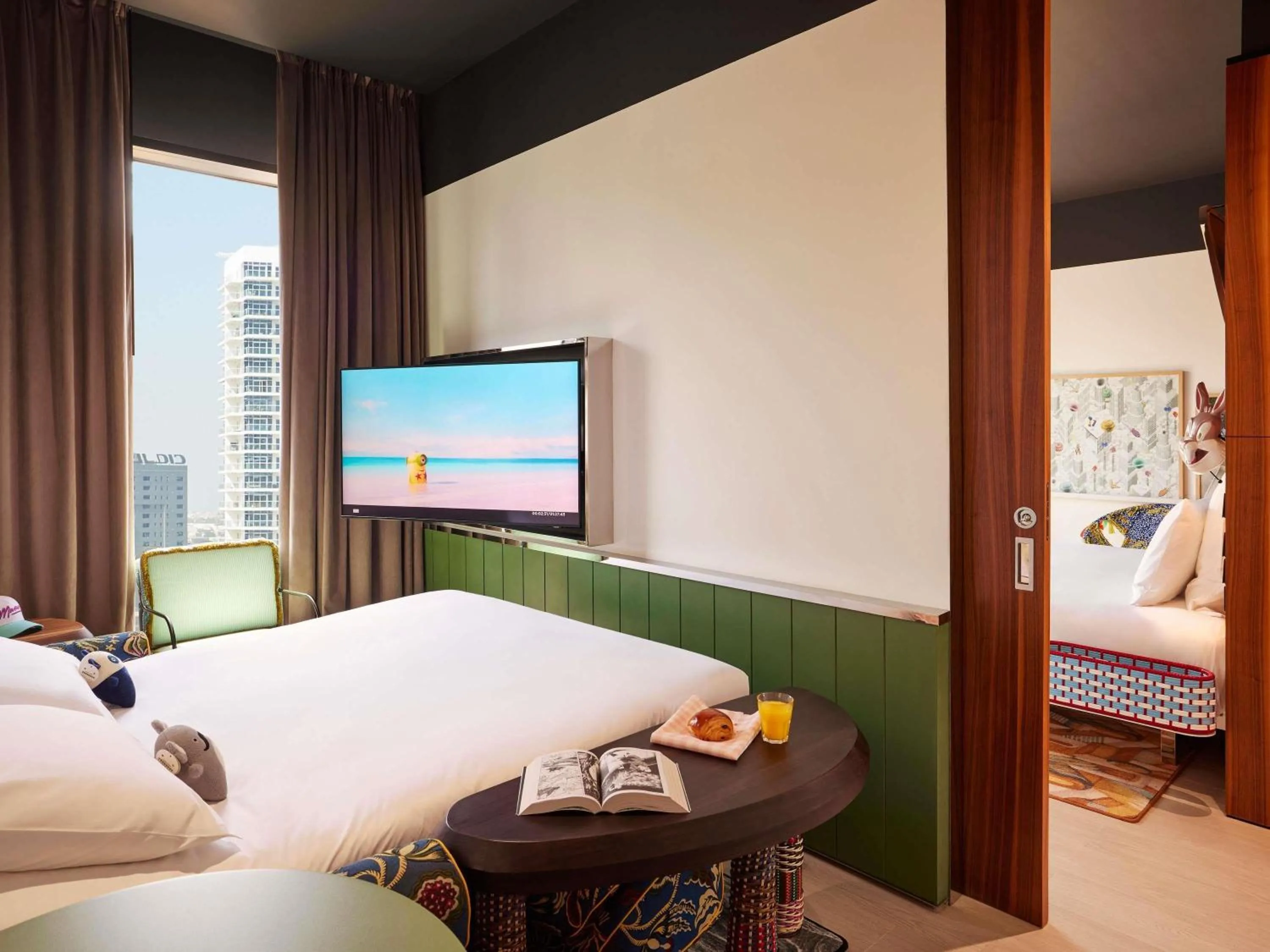 Bedroom, Bed in Mama Shelter Dubai