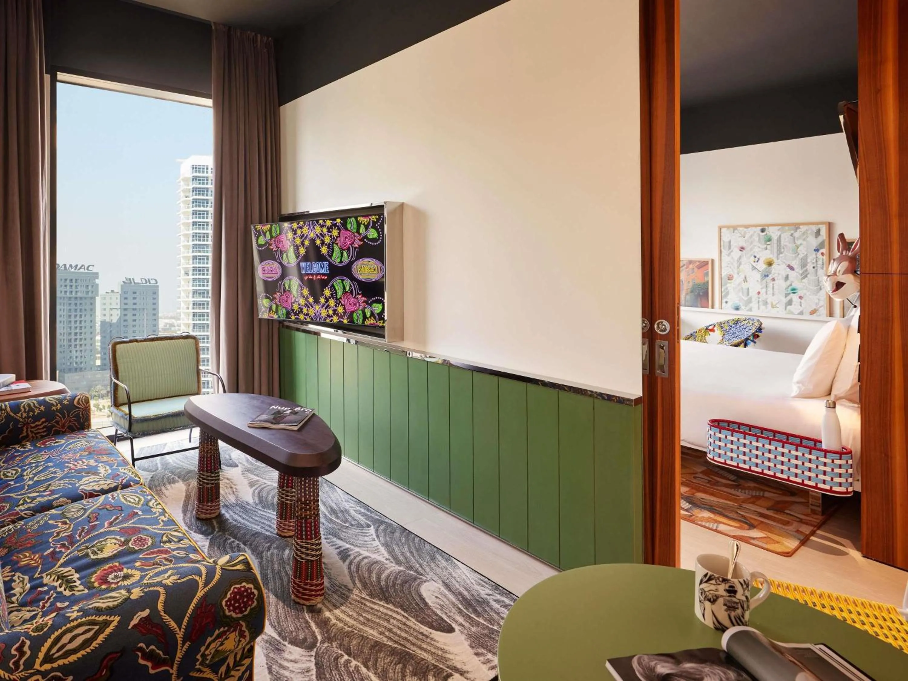 Bedroom, Bed in Mama Shelter Dubai