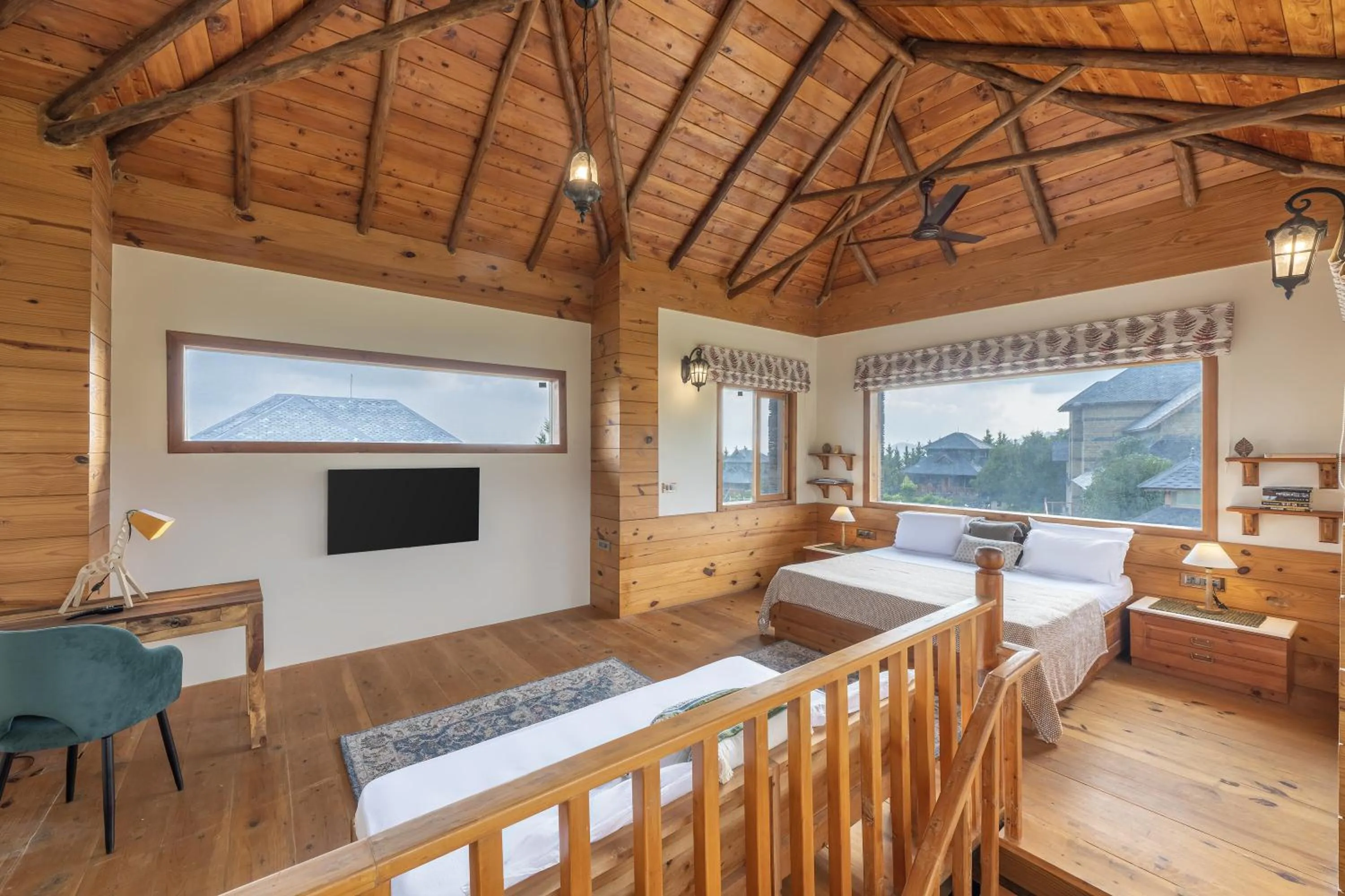 TV and multimedia, Bed in Echor Hill Farm Cottages Palampur