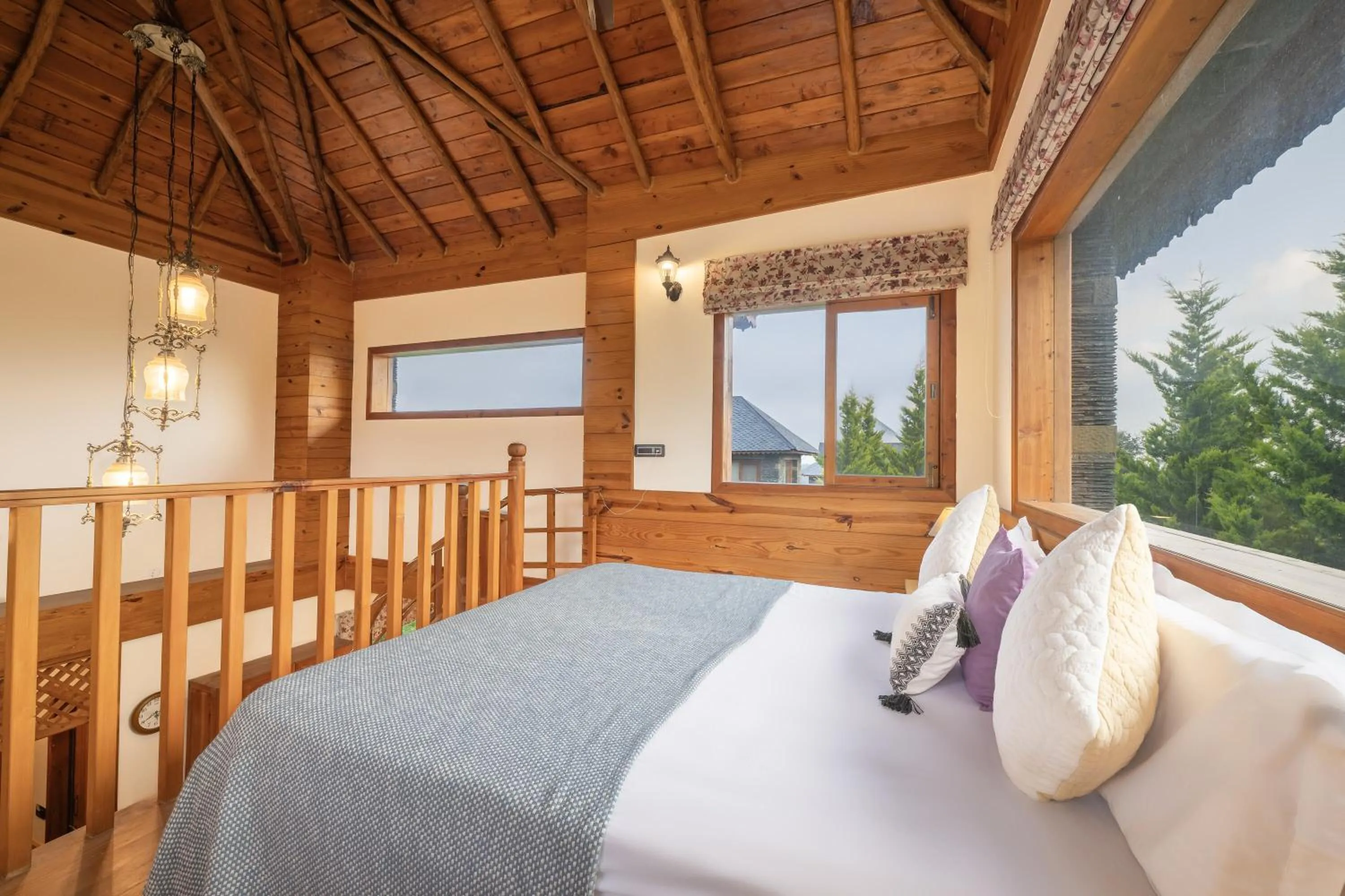 Bed in Echor Hill Farm Cottages Palampur