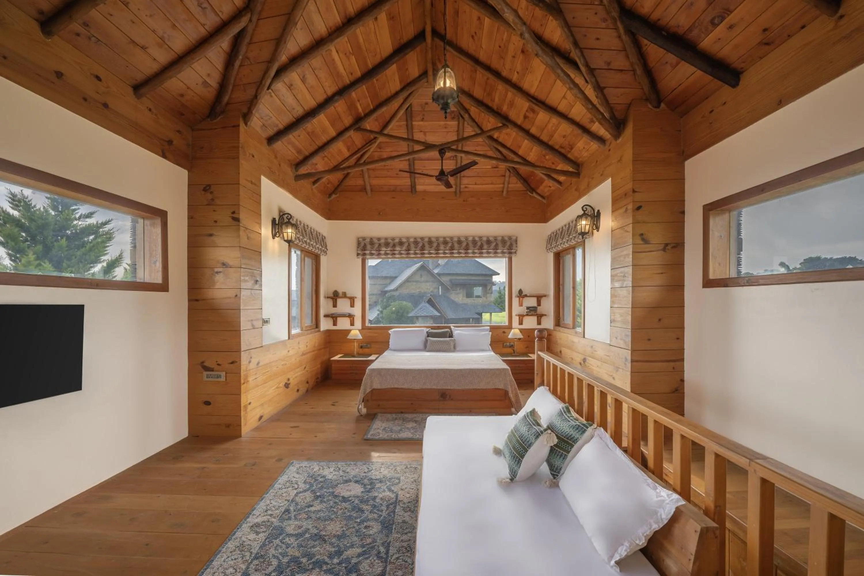 Bed in Echor Hill Farm Cottages Palampur