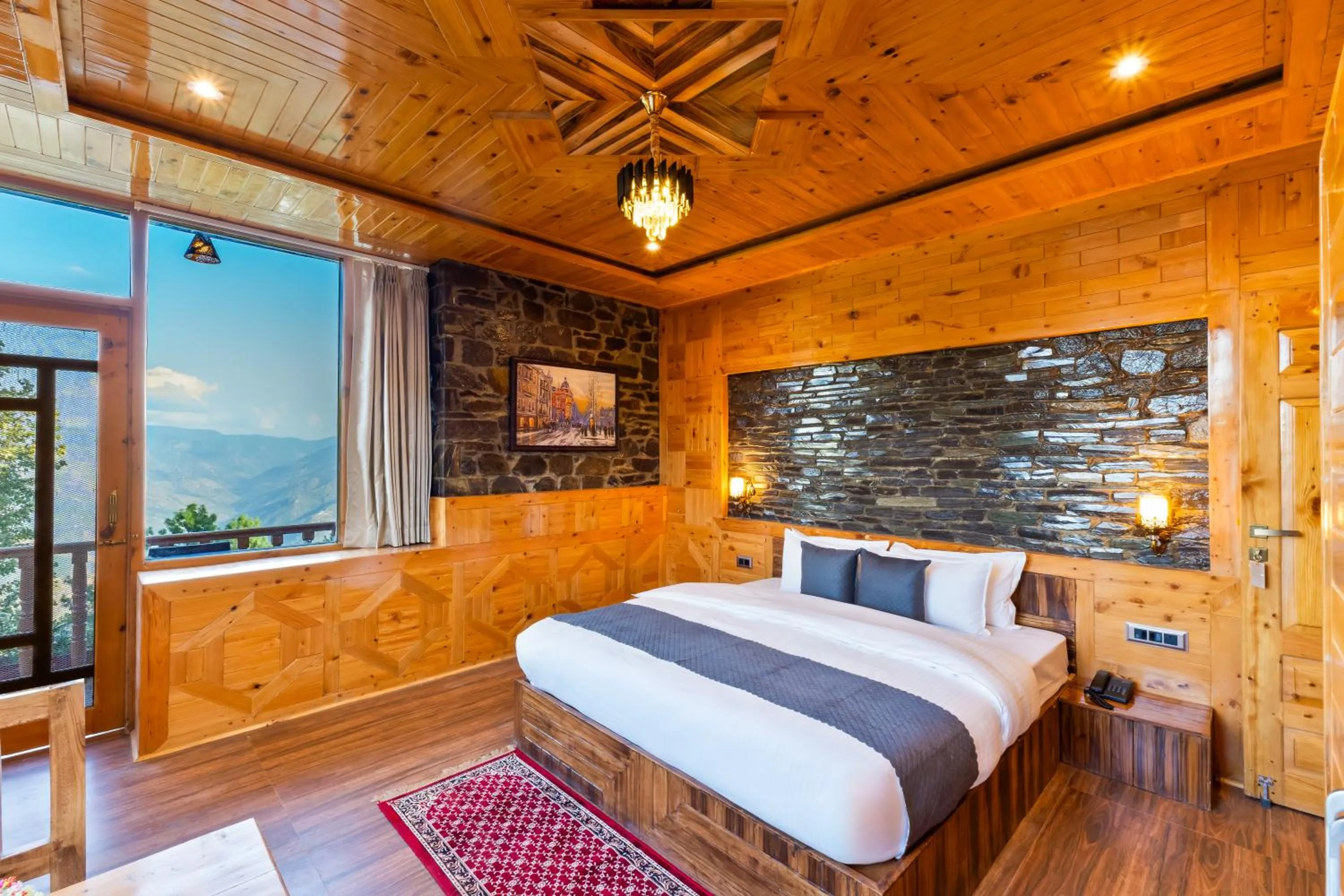 Photo of the whole room, Bed in Kathkuni by Jomotel - A Pure Veg Boutique Stay