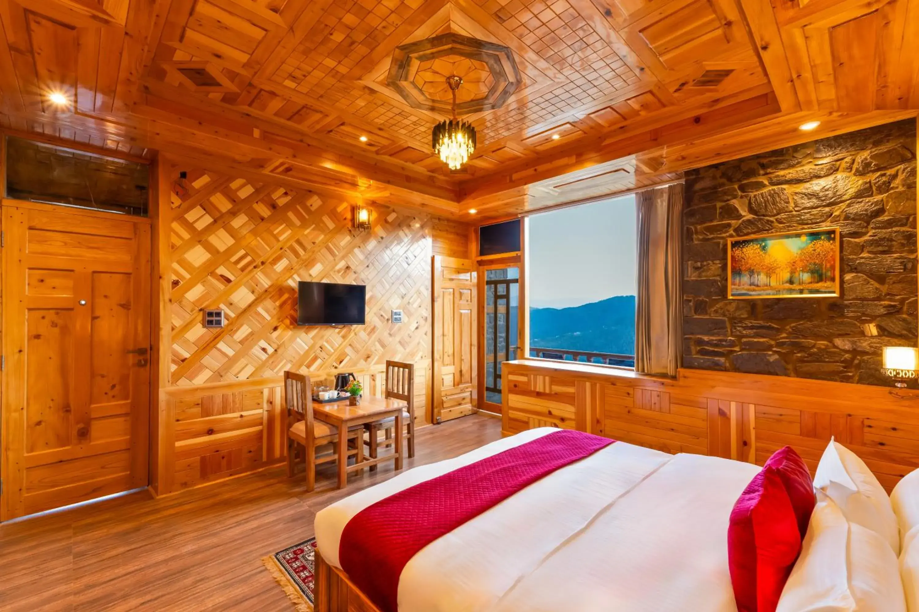 King Room with Garden View in Kathkuni by Jomotel - A Pure Veg Boutique Stay King Room with Garden View in Kathkuni by Jomotel - A Pure Veg Boutique Stay