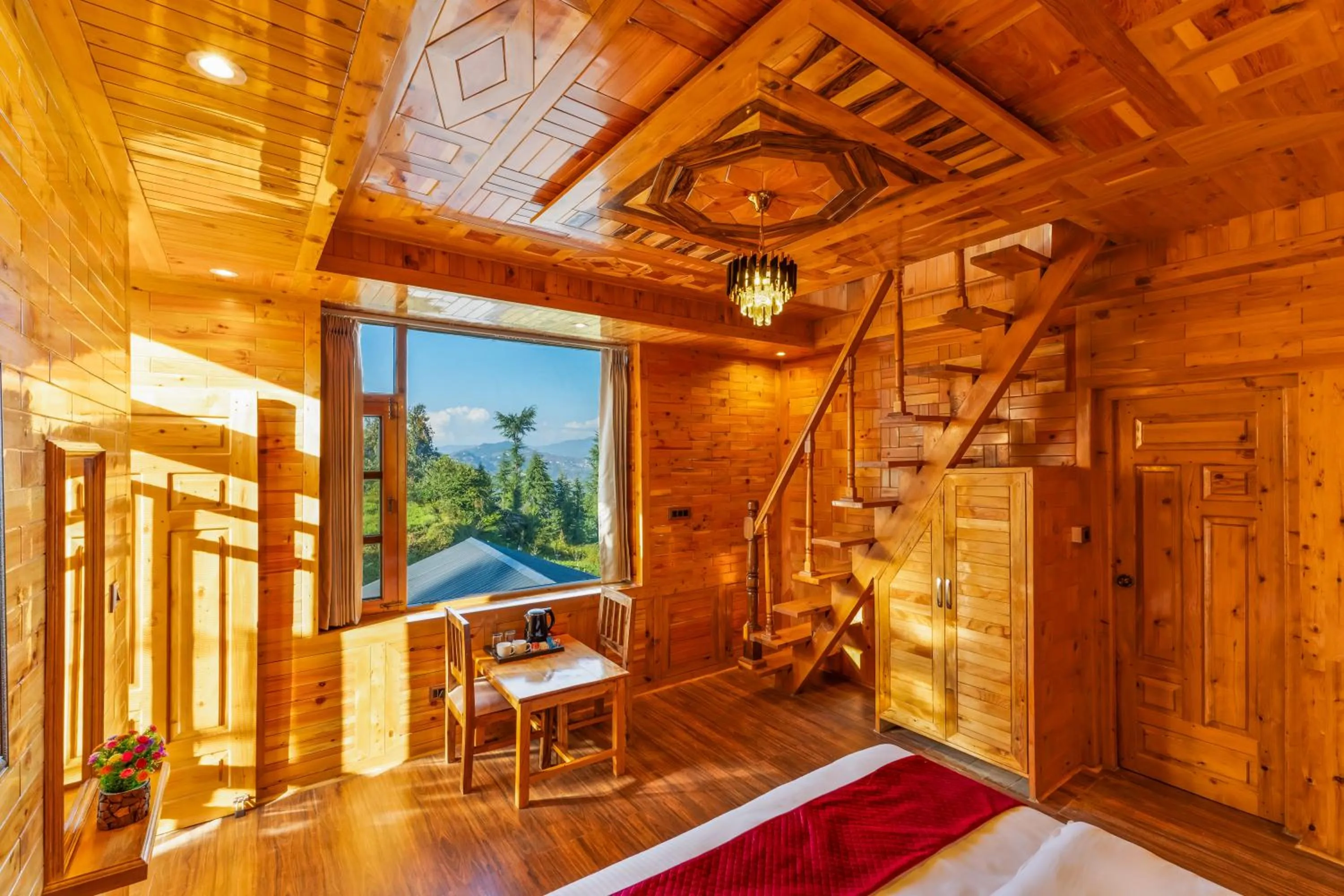 Seating area in Kathkuni by Jomotel - A Pure Veg Boutique Stay