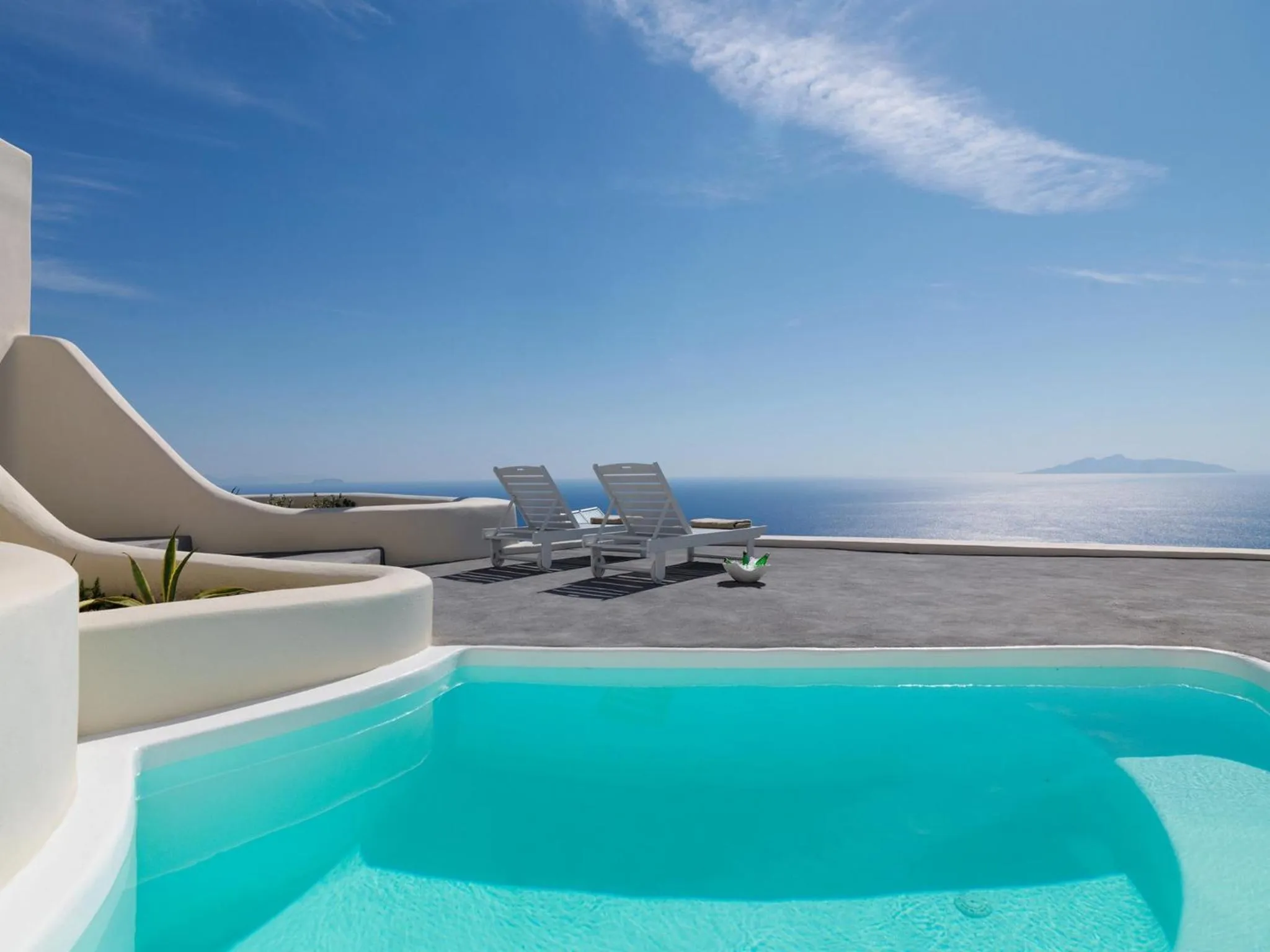 Pool view in Dome Santorini Resort