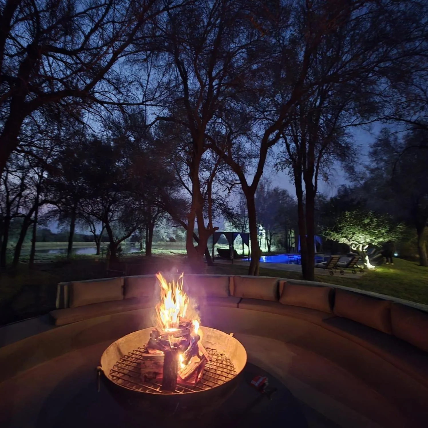 fireplace in Black Rhino Game Lodge