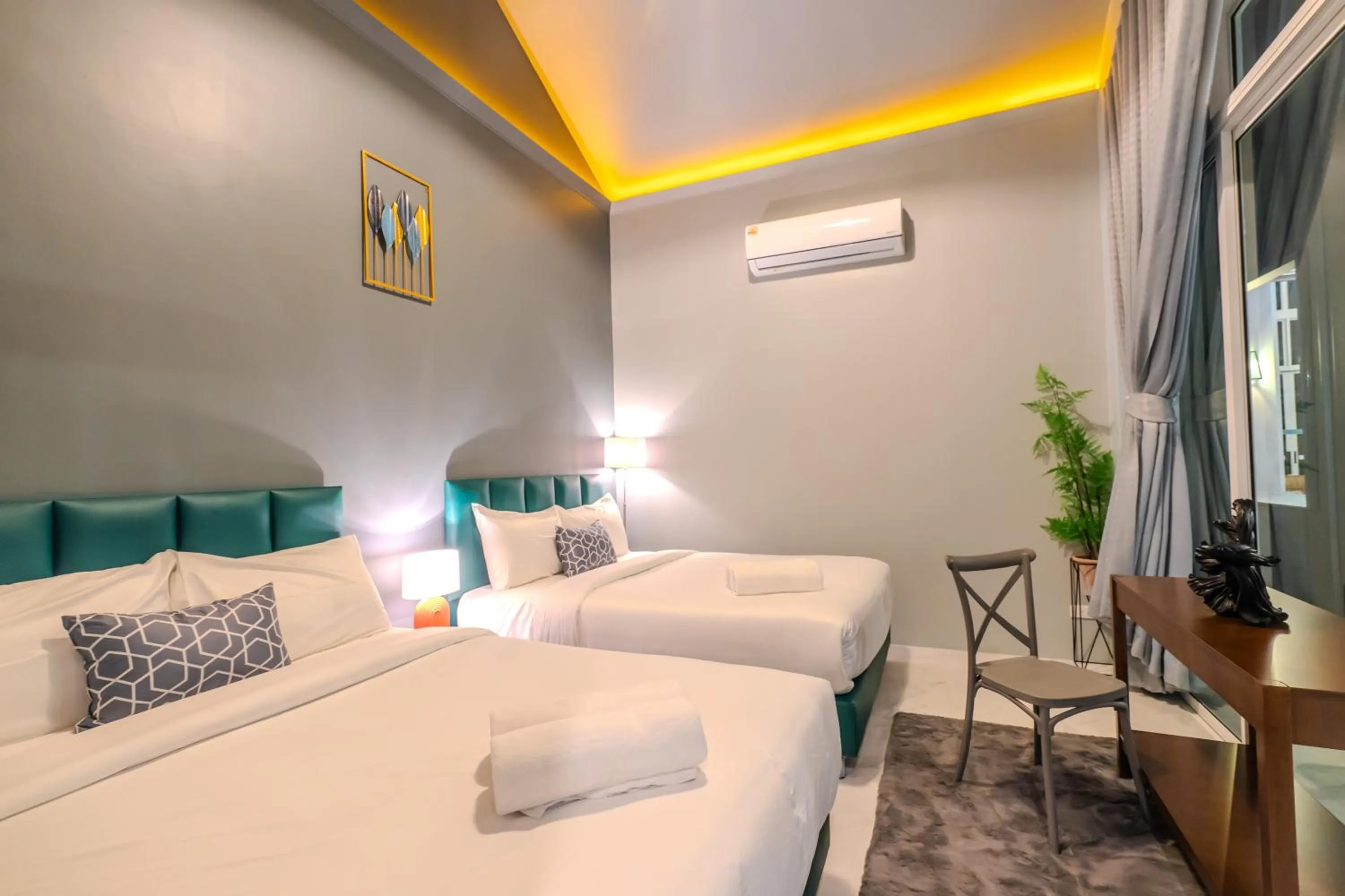 Bed in BellaBella Private Pool Villa Huahin near Beach