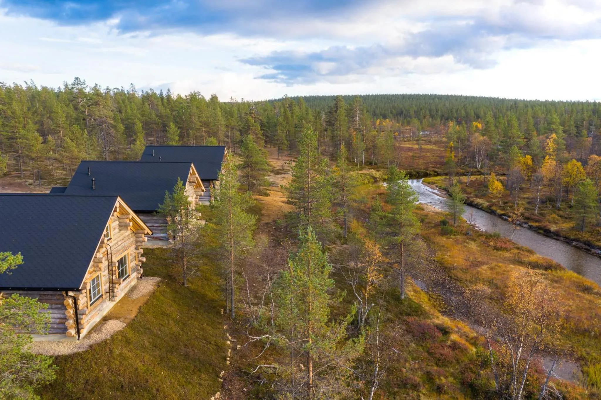 Autumn in Wilderness Hotel Muotka & Igloos