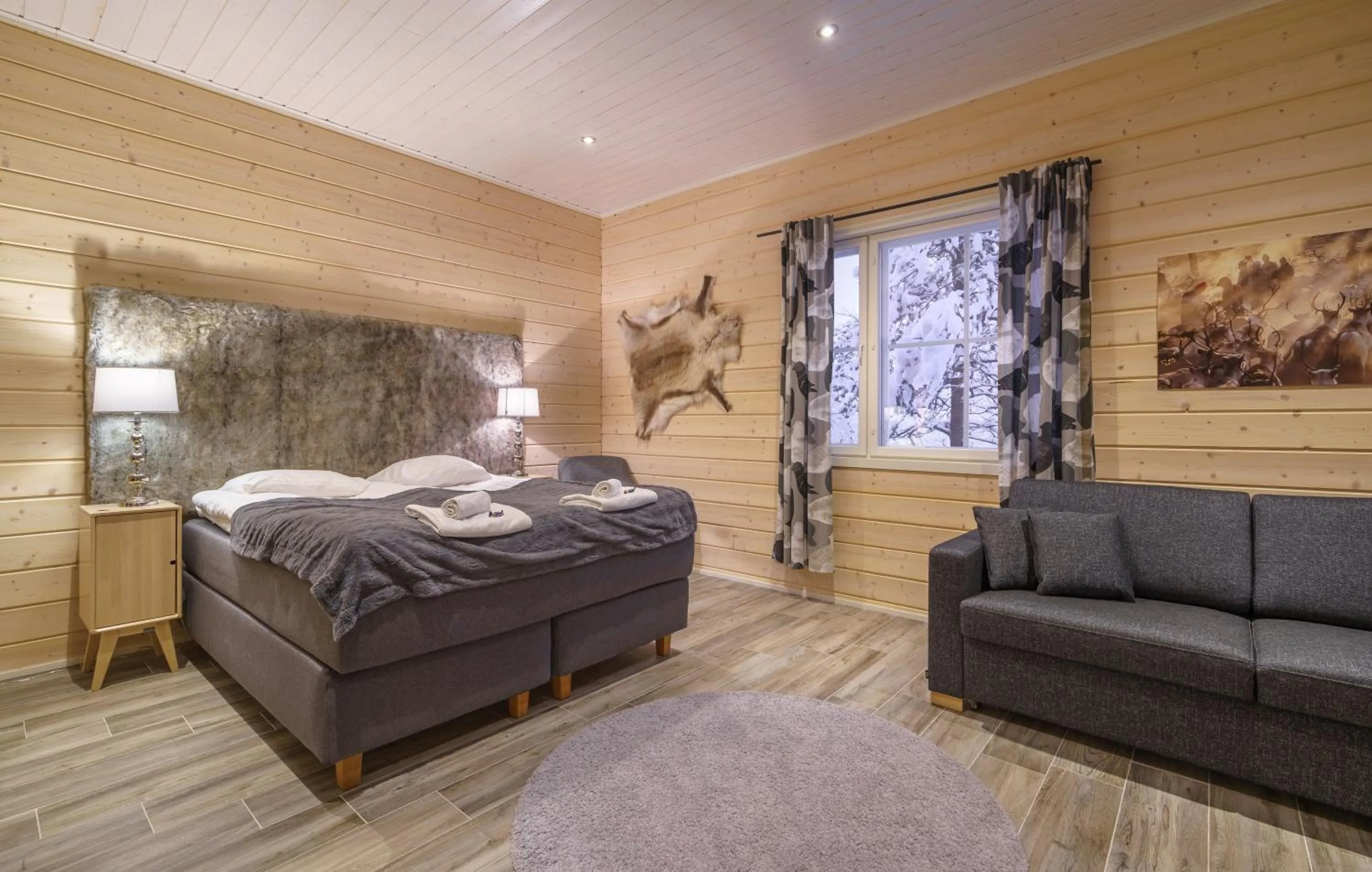 Bedroom, Bed in Wilderness Hotel Muotka & Igloos