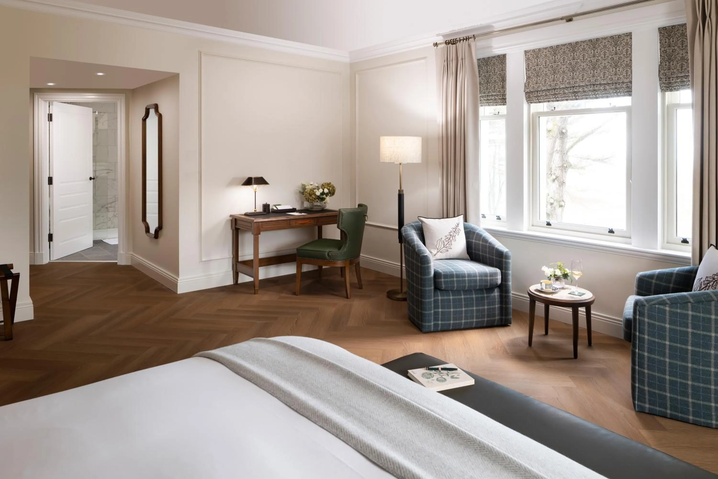 Seating area, Bed in Dunluce Lodge - Small Luxury Hotels of the World