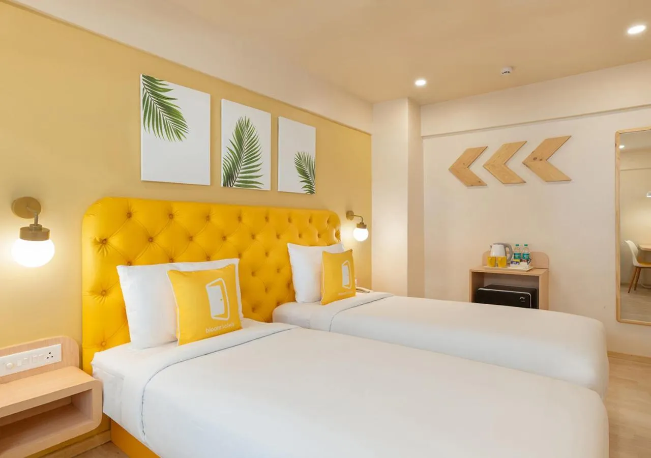 Bedroom, Bed in Bloom Hotel - Balewadi