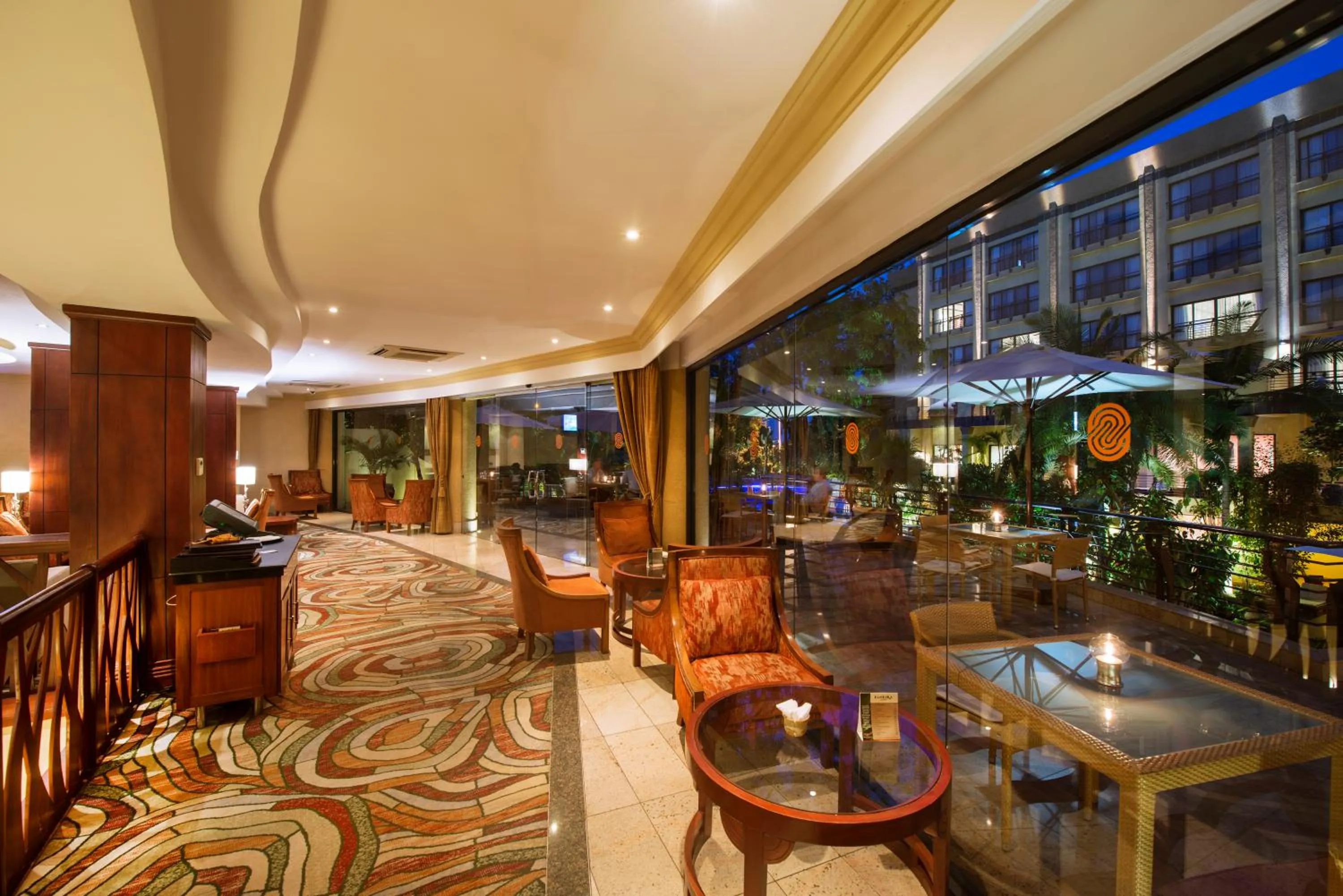 Seating area in Kigali Serena Hotel