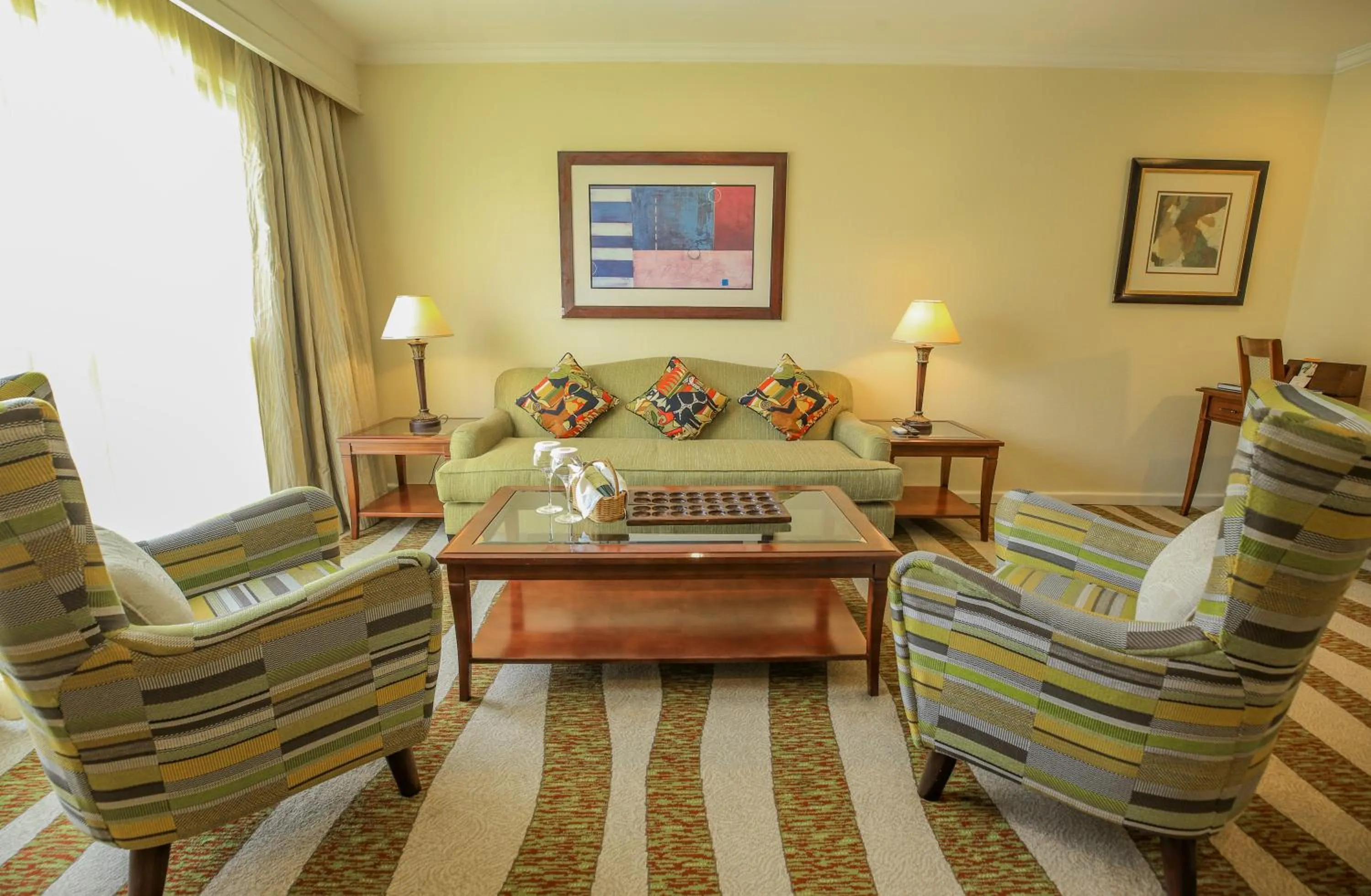 Seating area in Kigali Serena Hotel