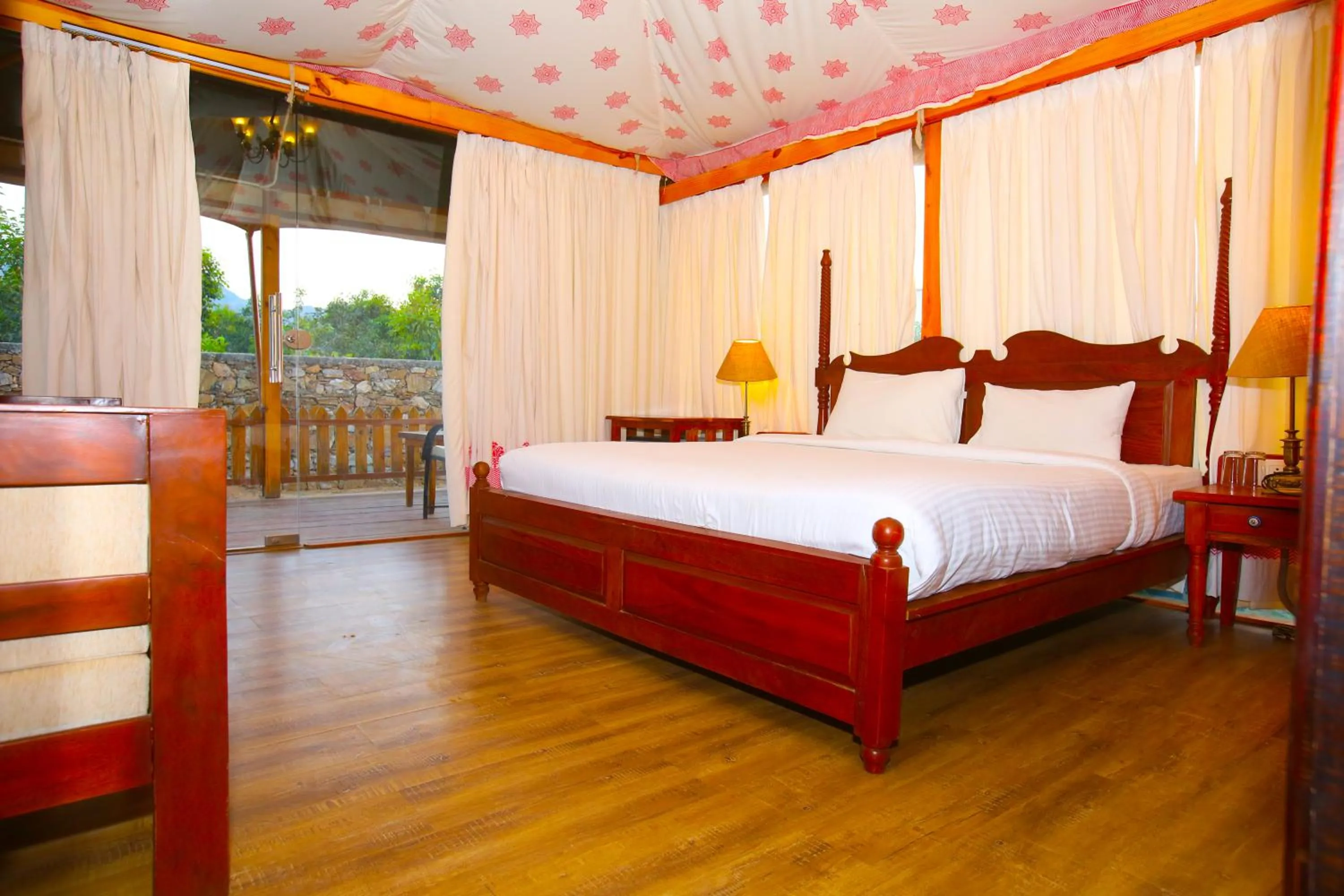 View (from property/room), Bed in Aanandam Resort & Spa,Pushkar