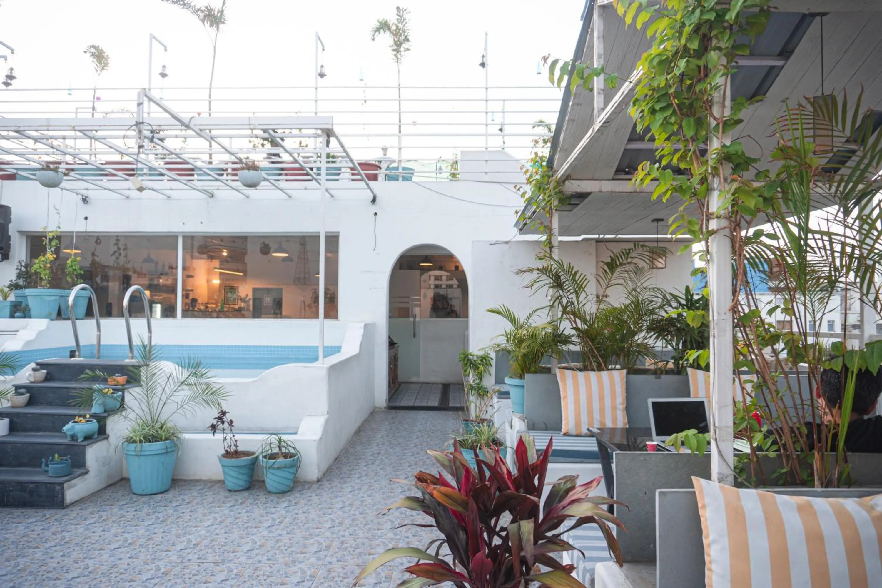 Balcony/Terrace in Moustache Hostel, Jaipur