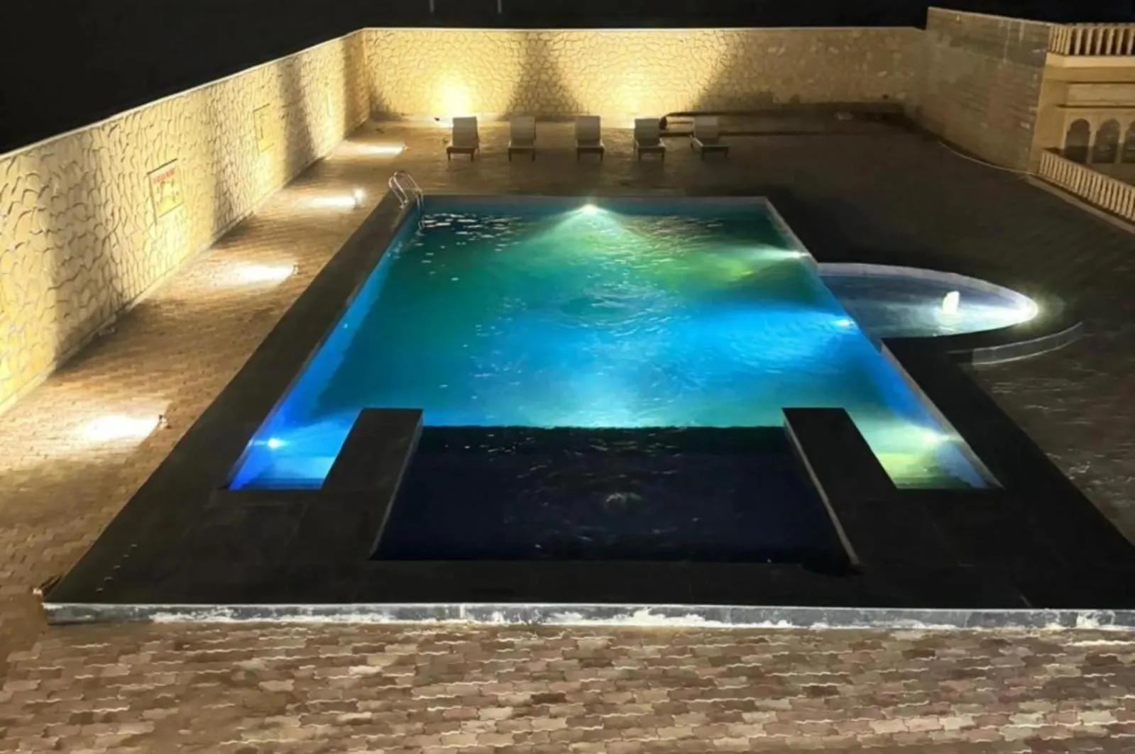 Swimming pool in sand castle resort