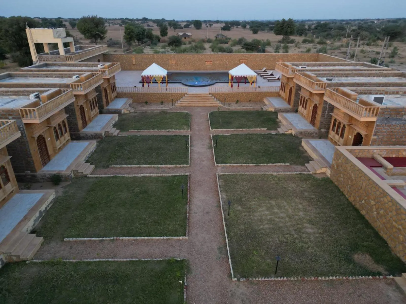 Garden in sand castle resort