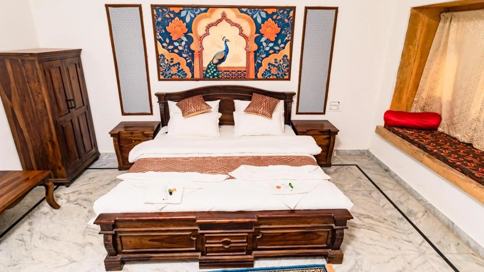 Bed in sand castle resort