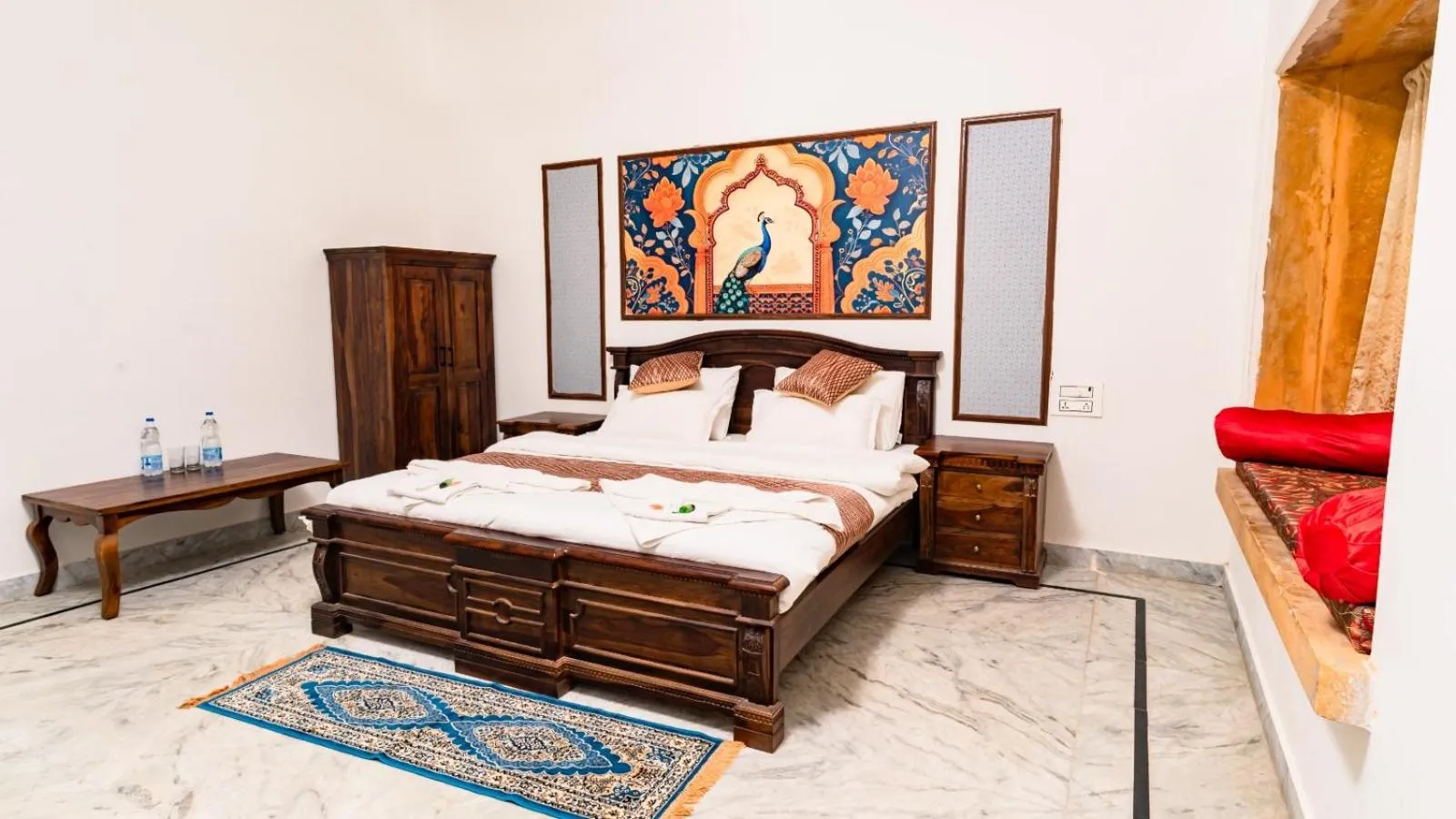 Bed in sand castle resort