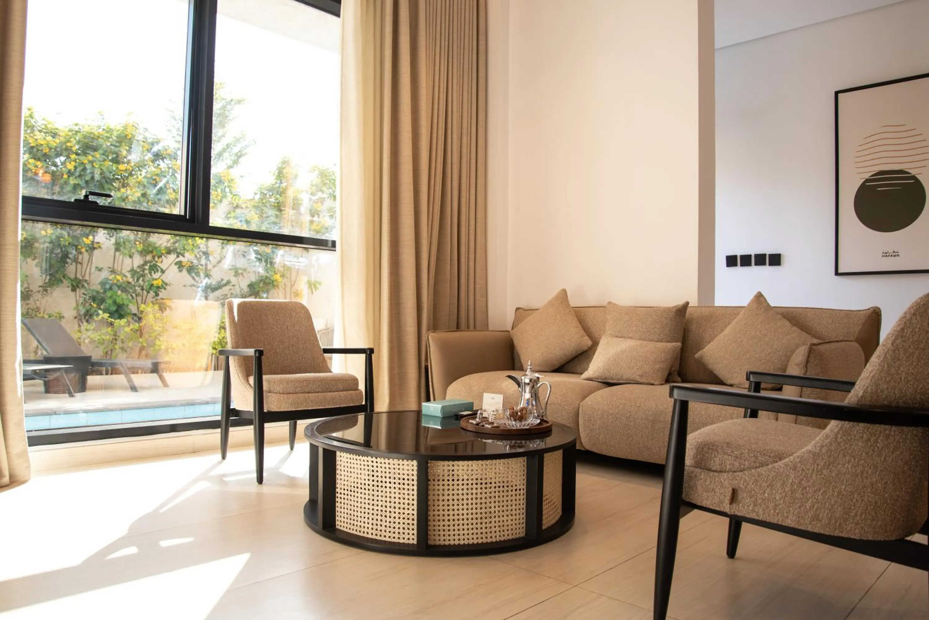 Seating area in Hafawah Resort