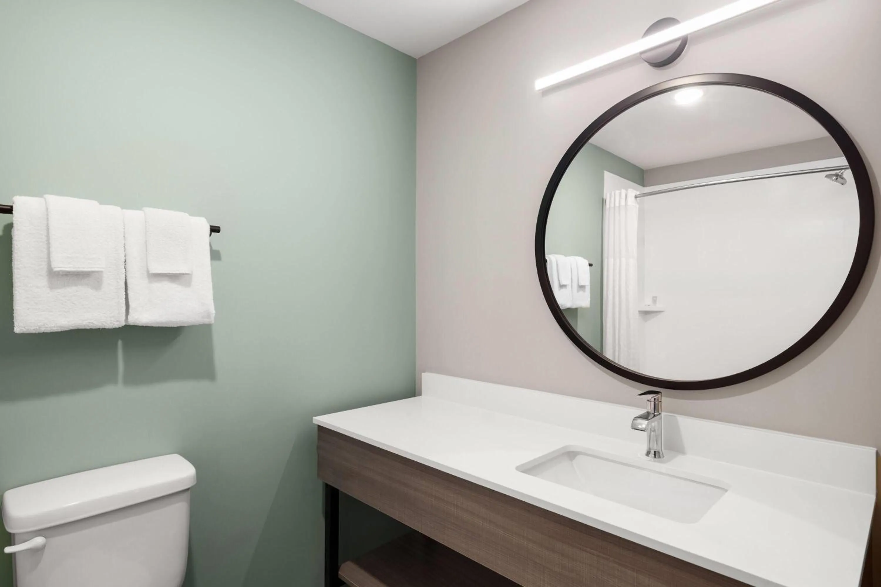 Bathroom in ECHO Suites Extended Stay by Wyndham Indianapolis AmeriPlex