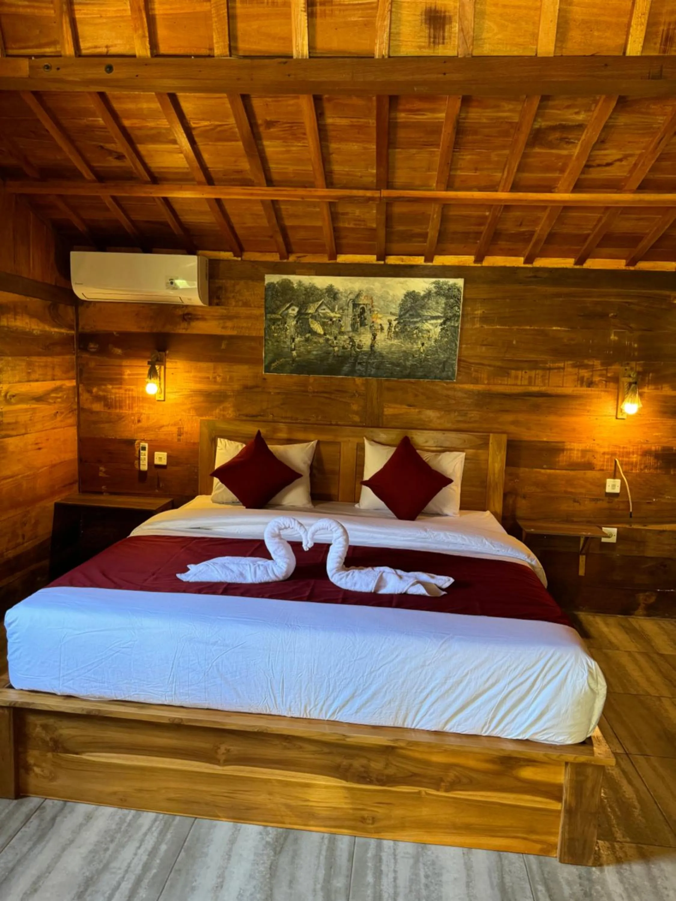 Bed in Oemah Kangin Homestay