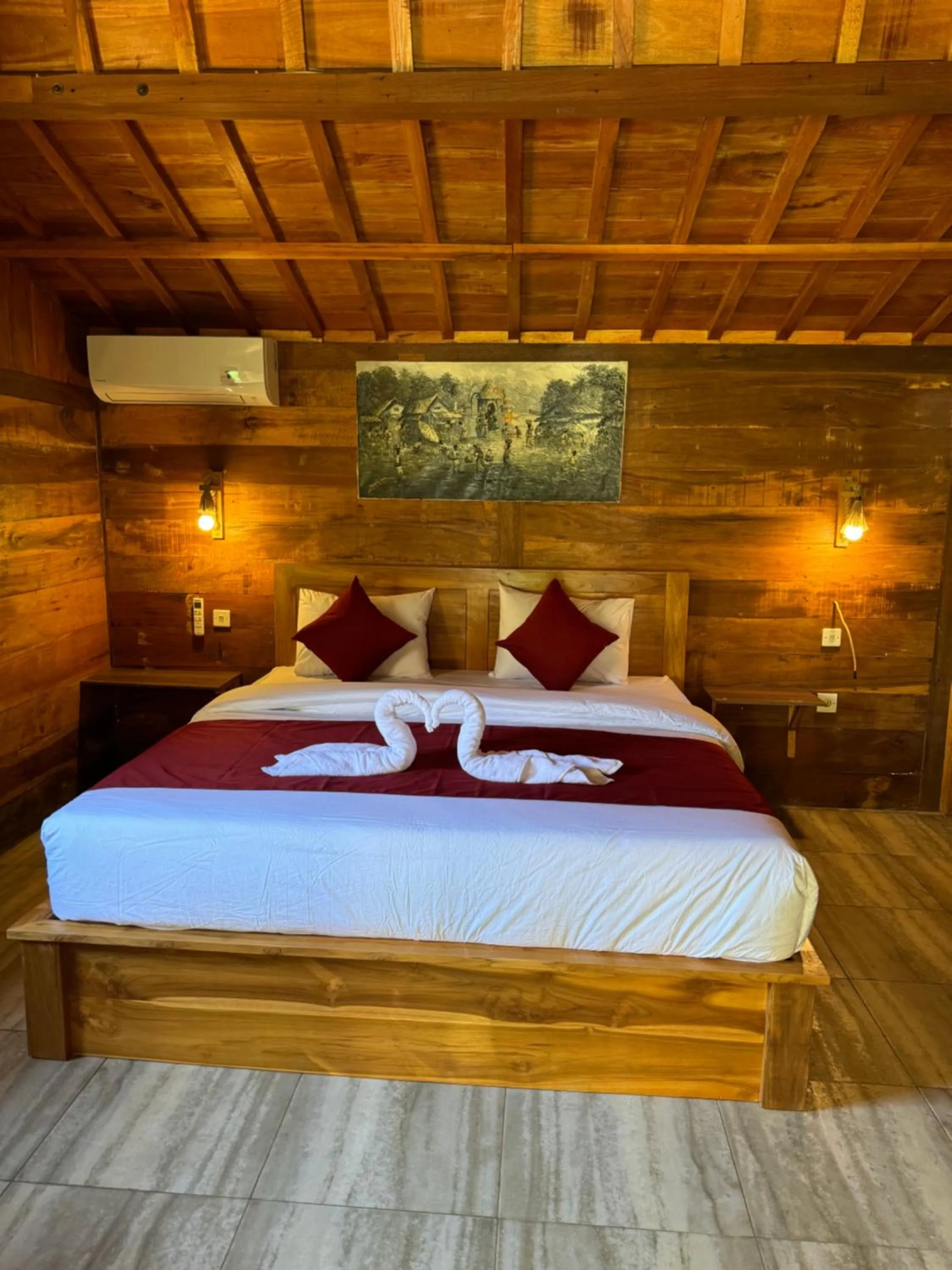 Bed in Oemah Kangin Homestay