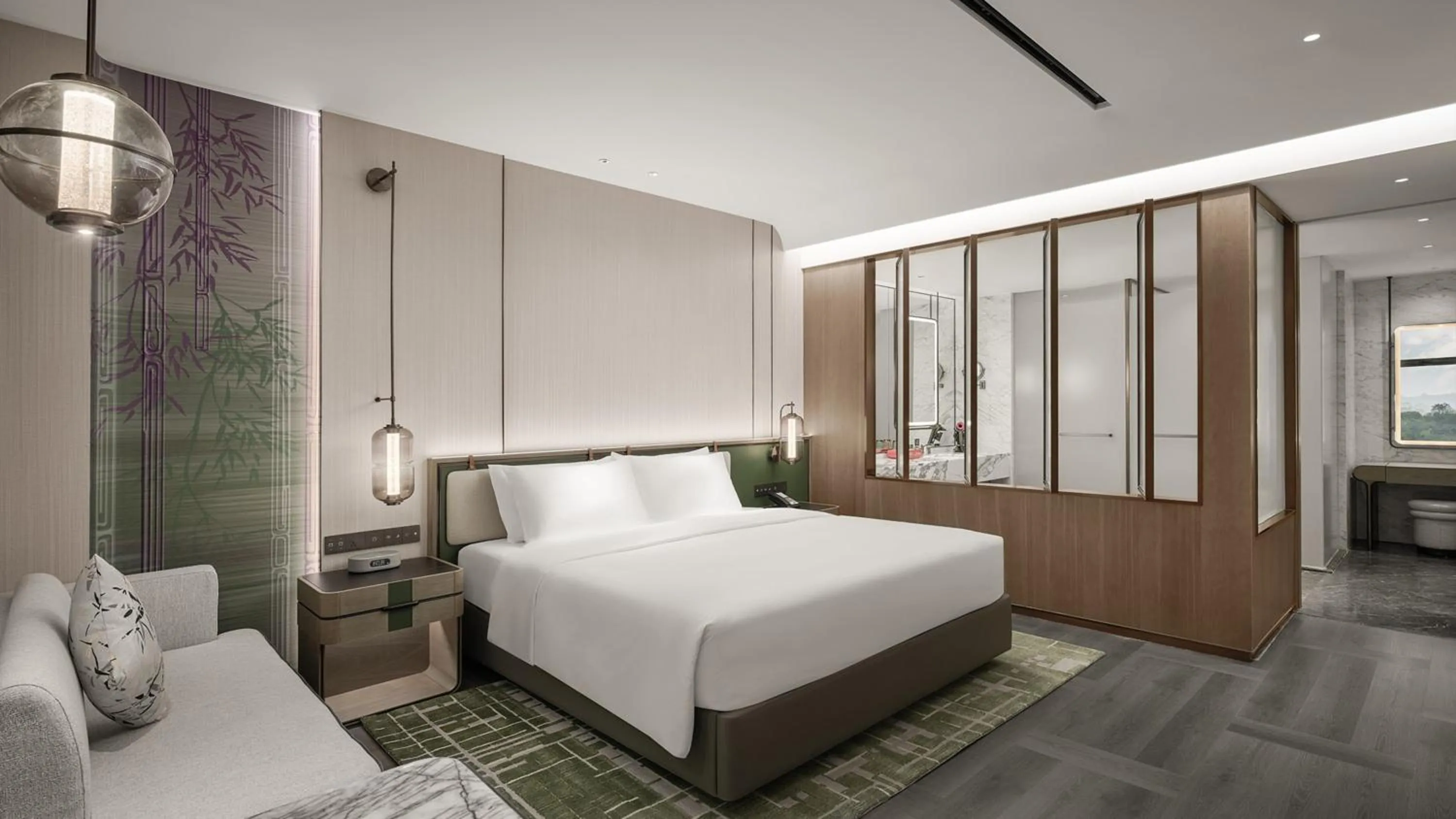 Photo of the whole room, Bed in HUALUXE Chongqing Science Hall