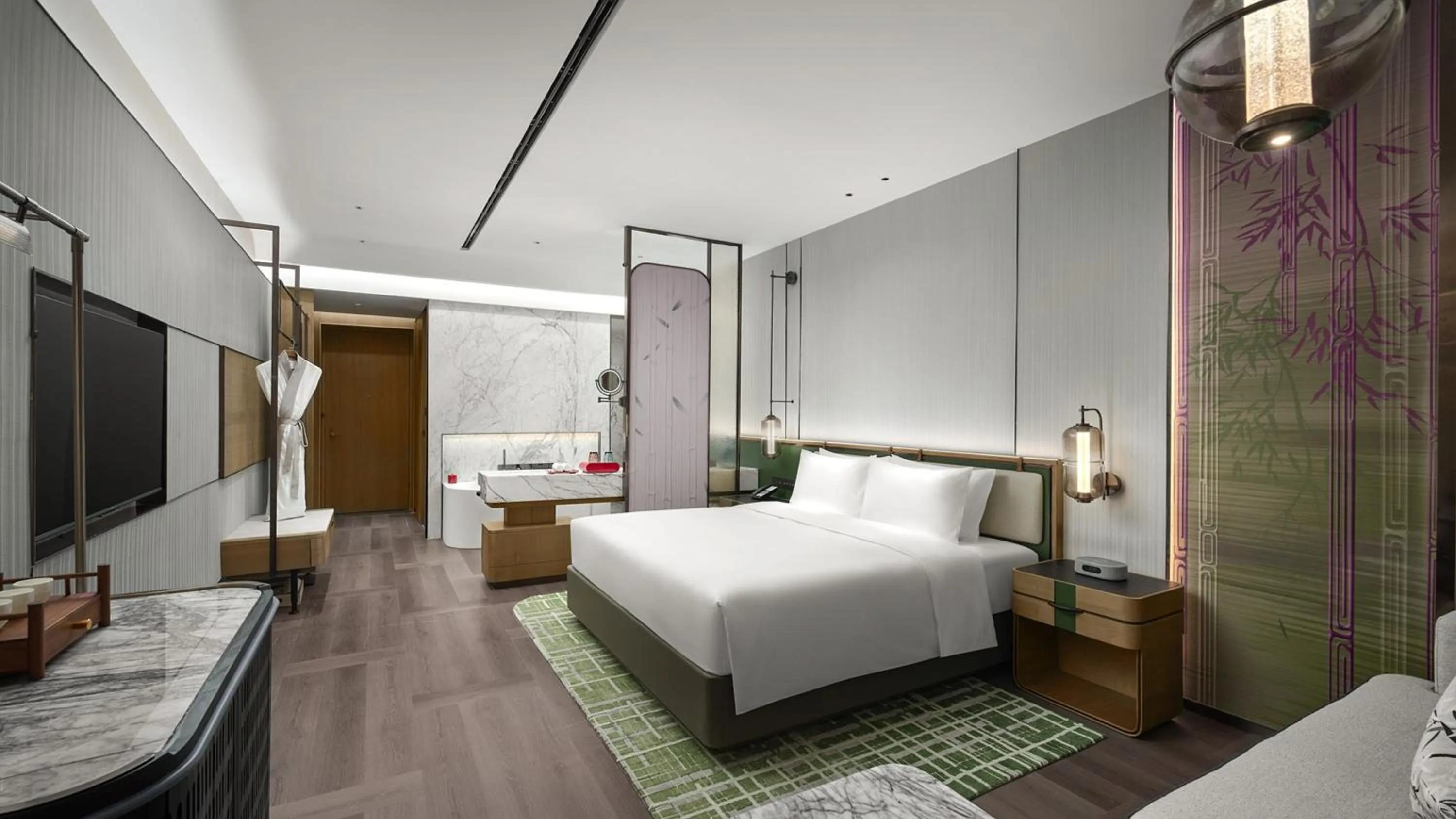 Photo of the whole room, Bed in HUALUXE Chongqing Science Hall