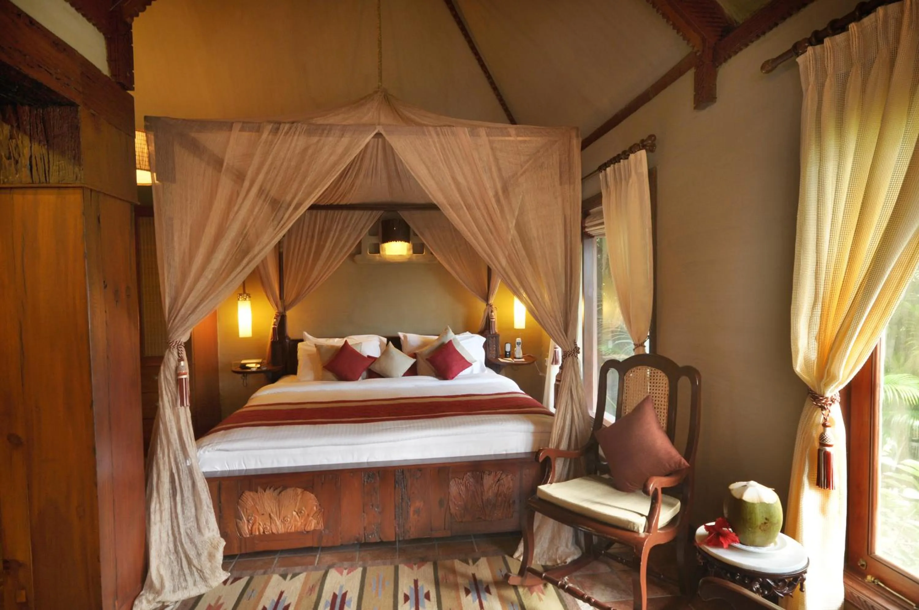 Bed in Vedic Village Spa Resort Kolkata