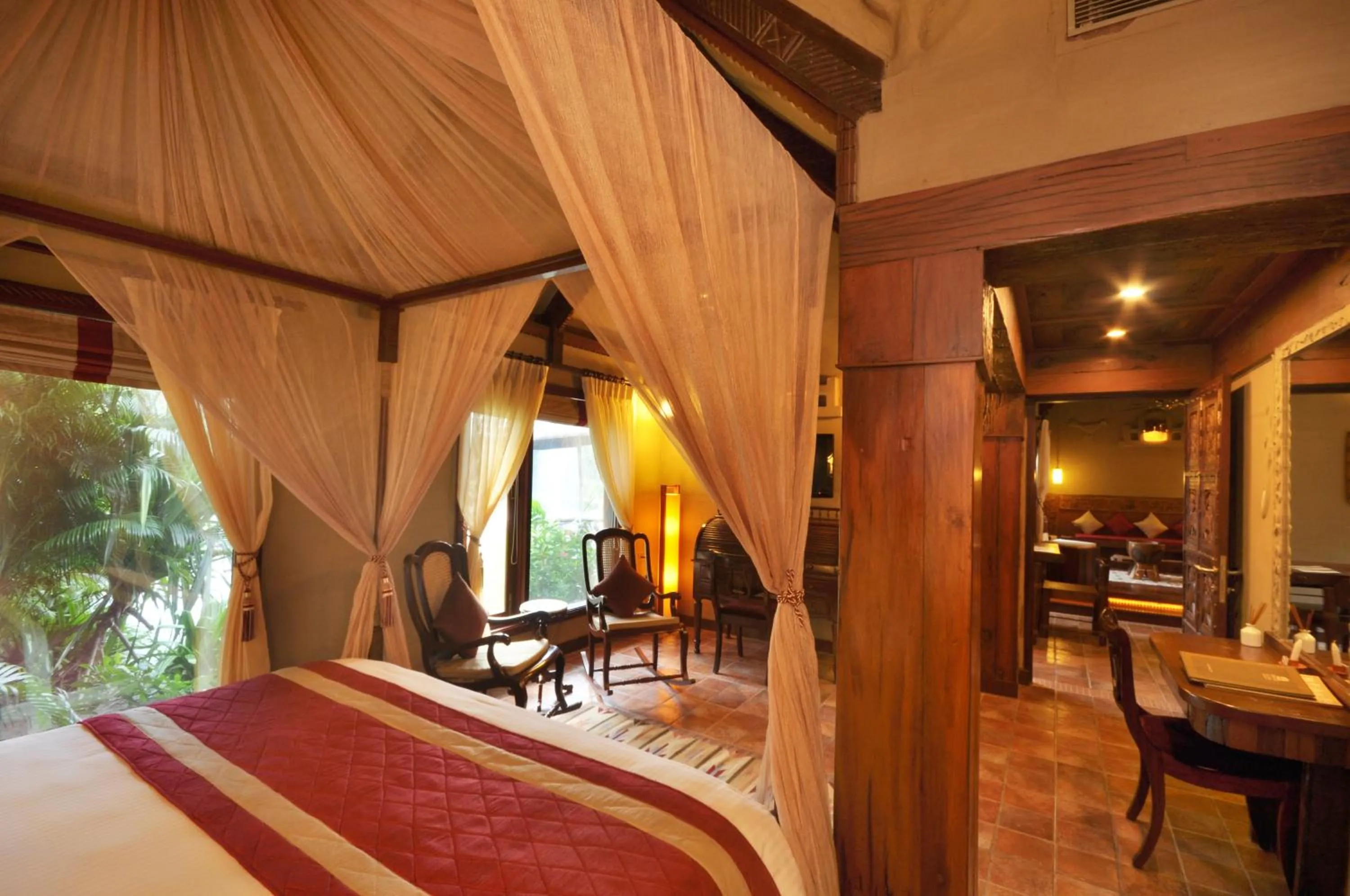 Bed in Vedic Village Spa Resort Kolkata