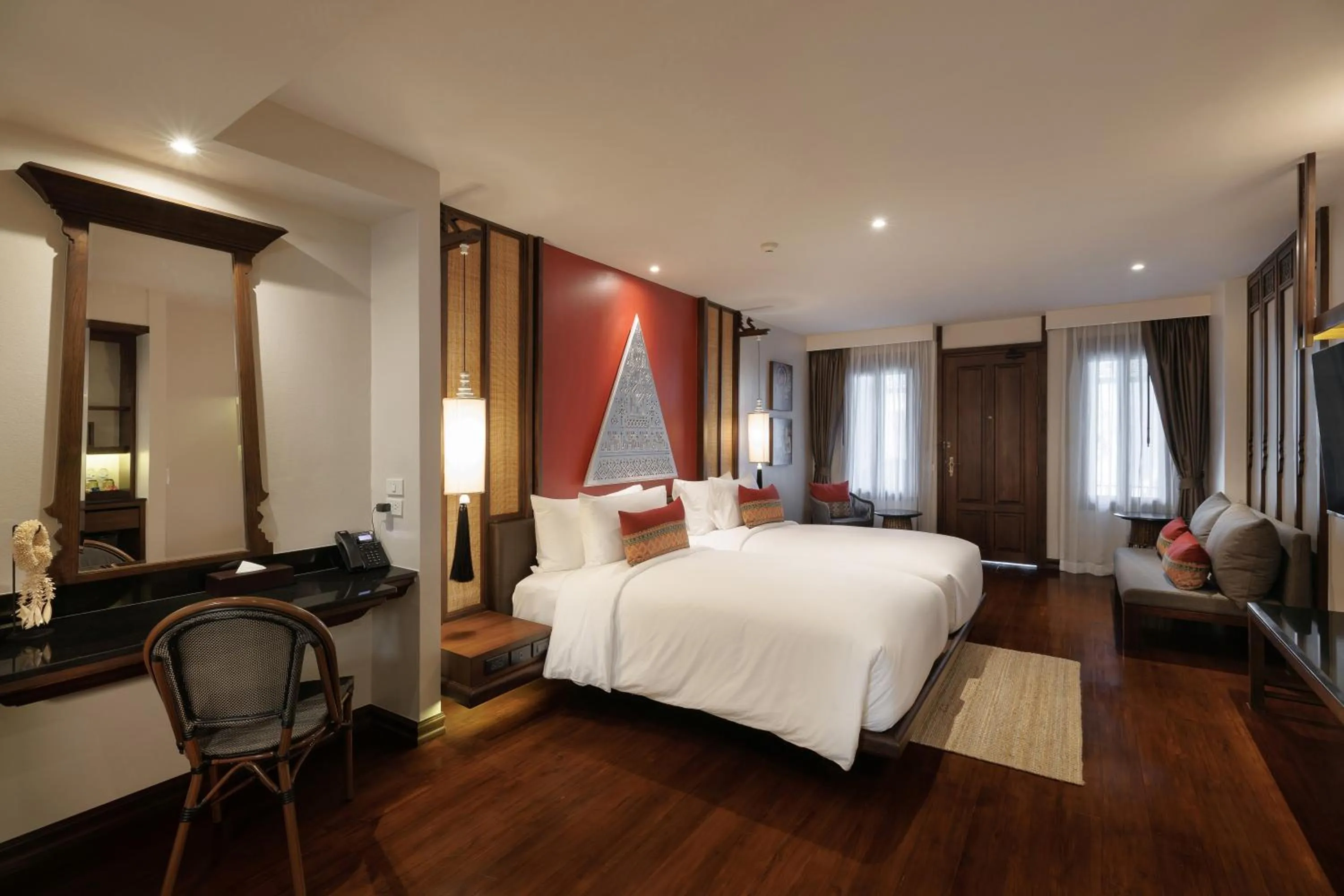 Bed in Akira Thaphae Hotel