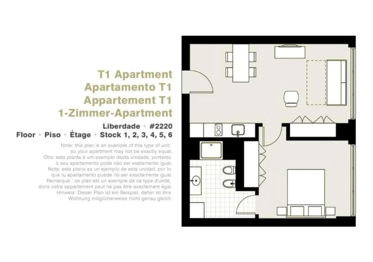 Floor plan in Lisbon Serviced Apartments - Liberdade
