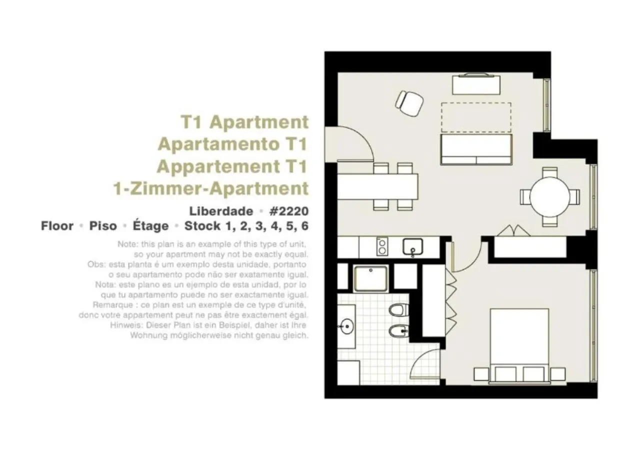 Floor plan in Lisbon Serviced Apartments - Liberdade