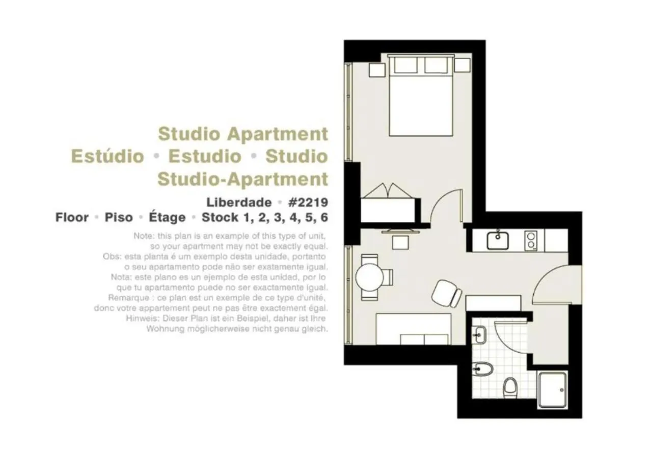 Floor plan in Lisbon Serviced Apartments - Liberdade