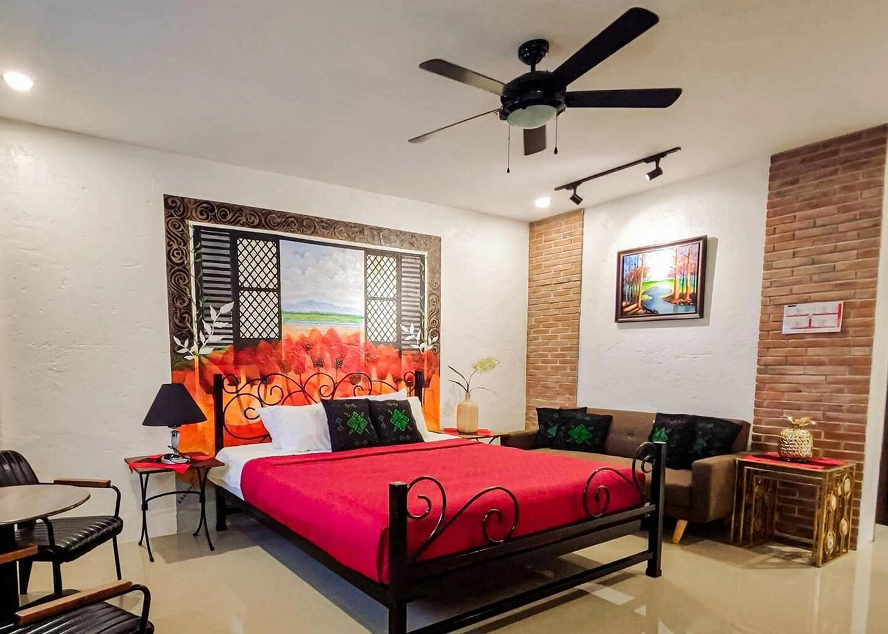 Bed in Ilocos Urban Wave Resort