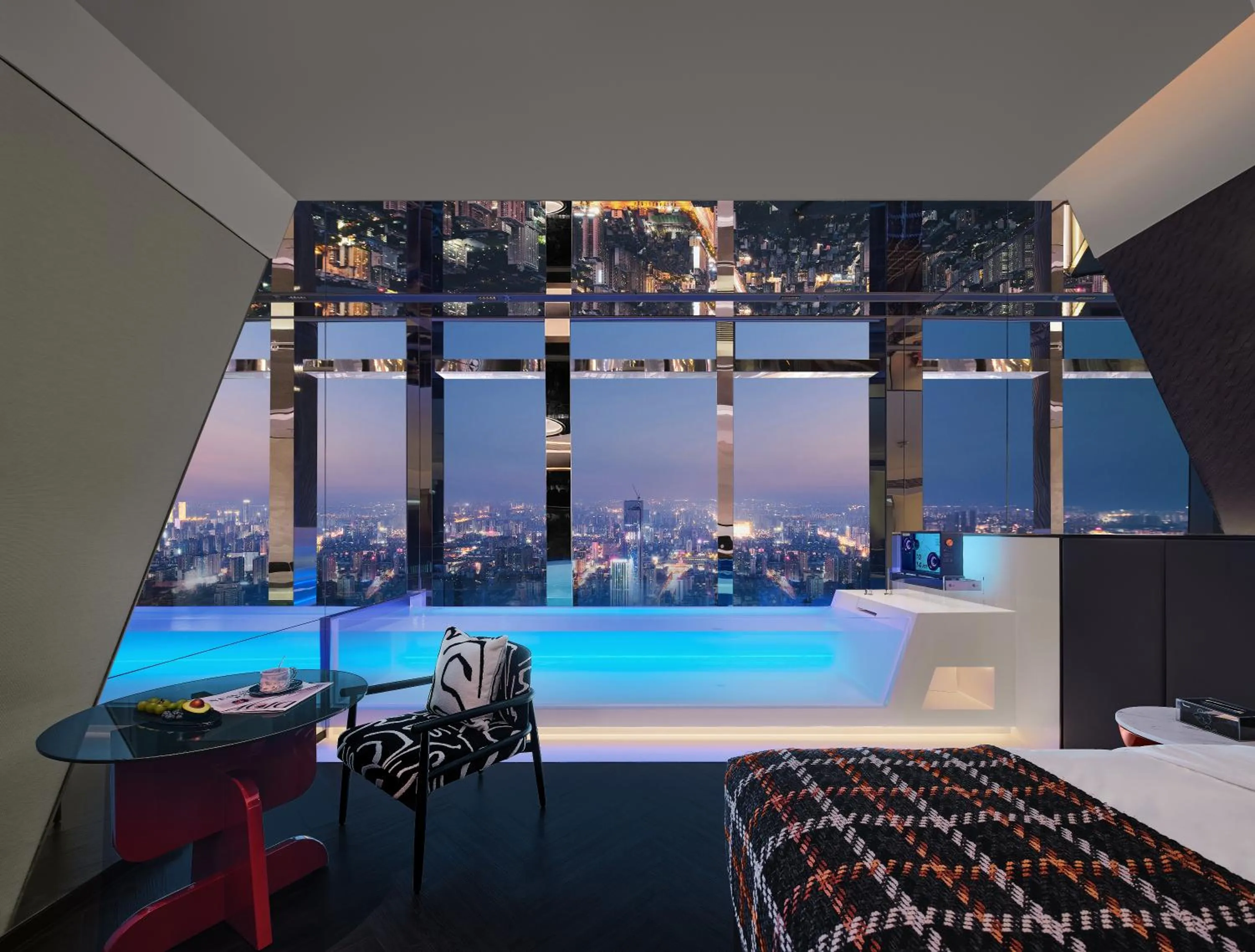 Bed in ISEYA Panoramic Hotel Changsha Wuyi Square Flagship