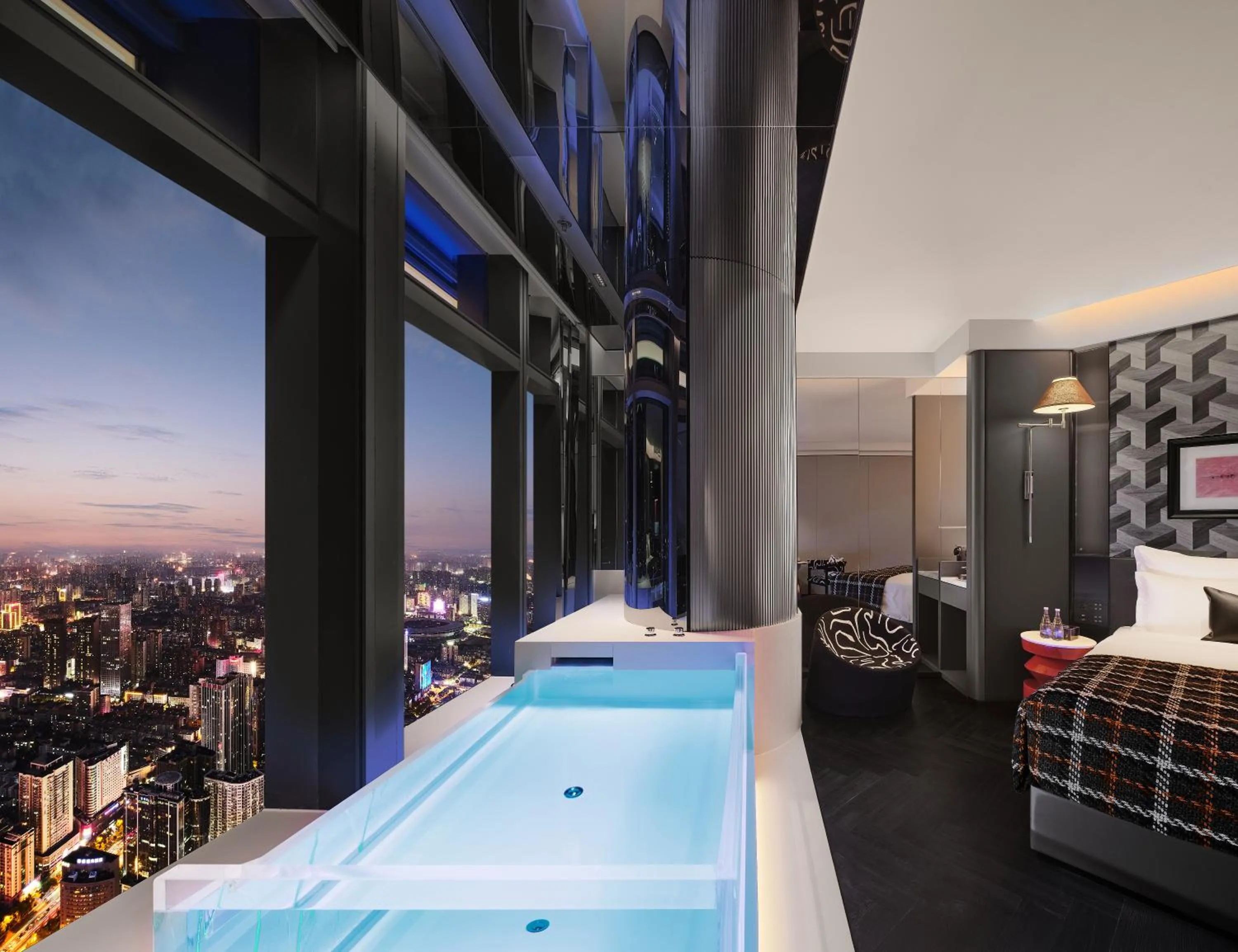 Property building, Bed in ISEYA Panoramic Hotel Changsha Wuyi Square Flagship