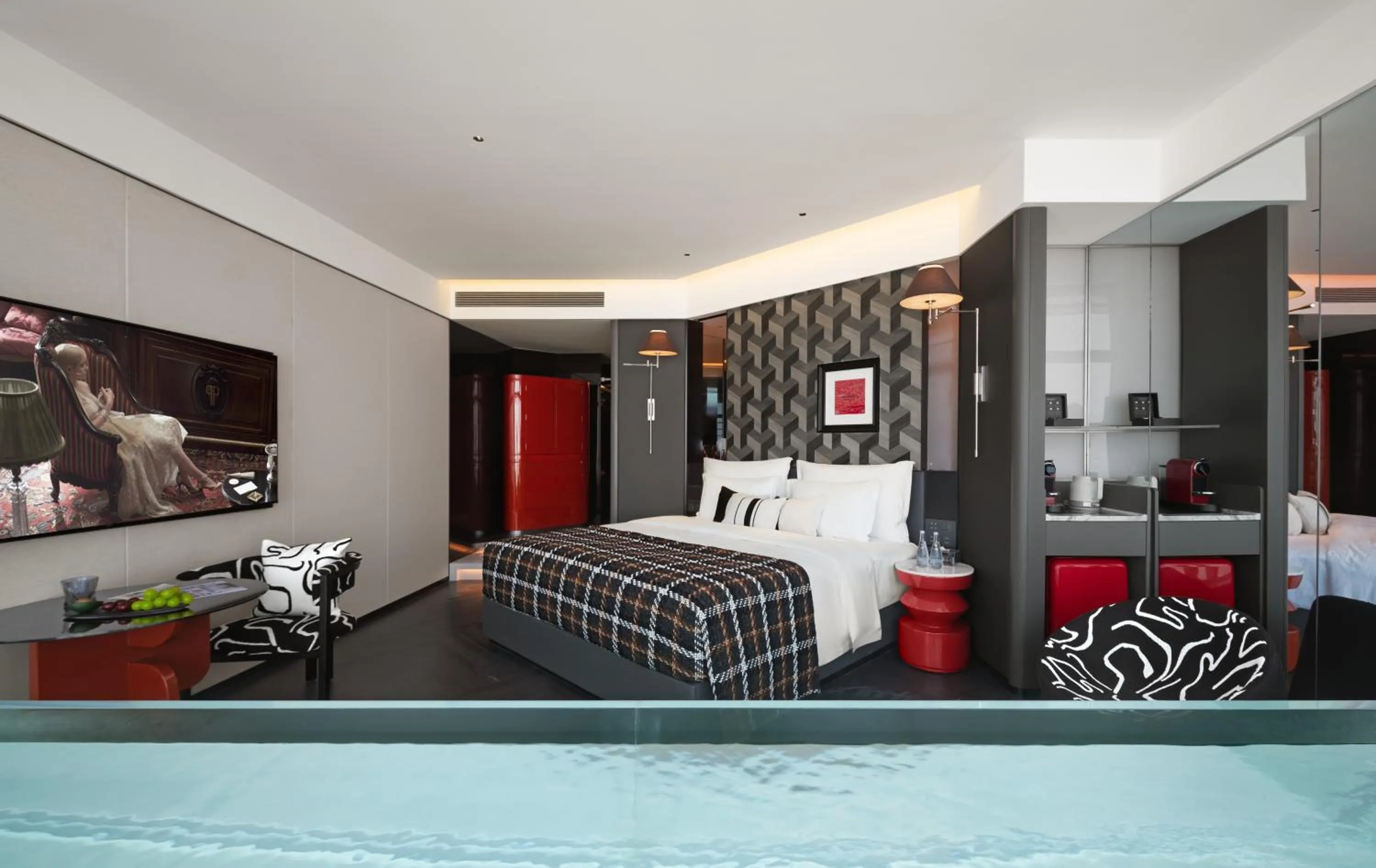 Photo of the whole room, Bed in ISEYA Panoramic Hotel Changsha Wuyi Square Flagship