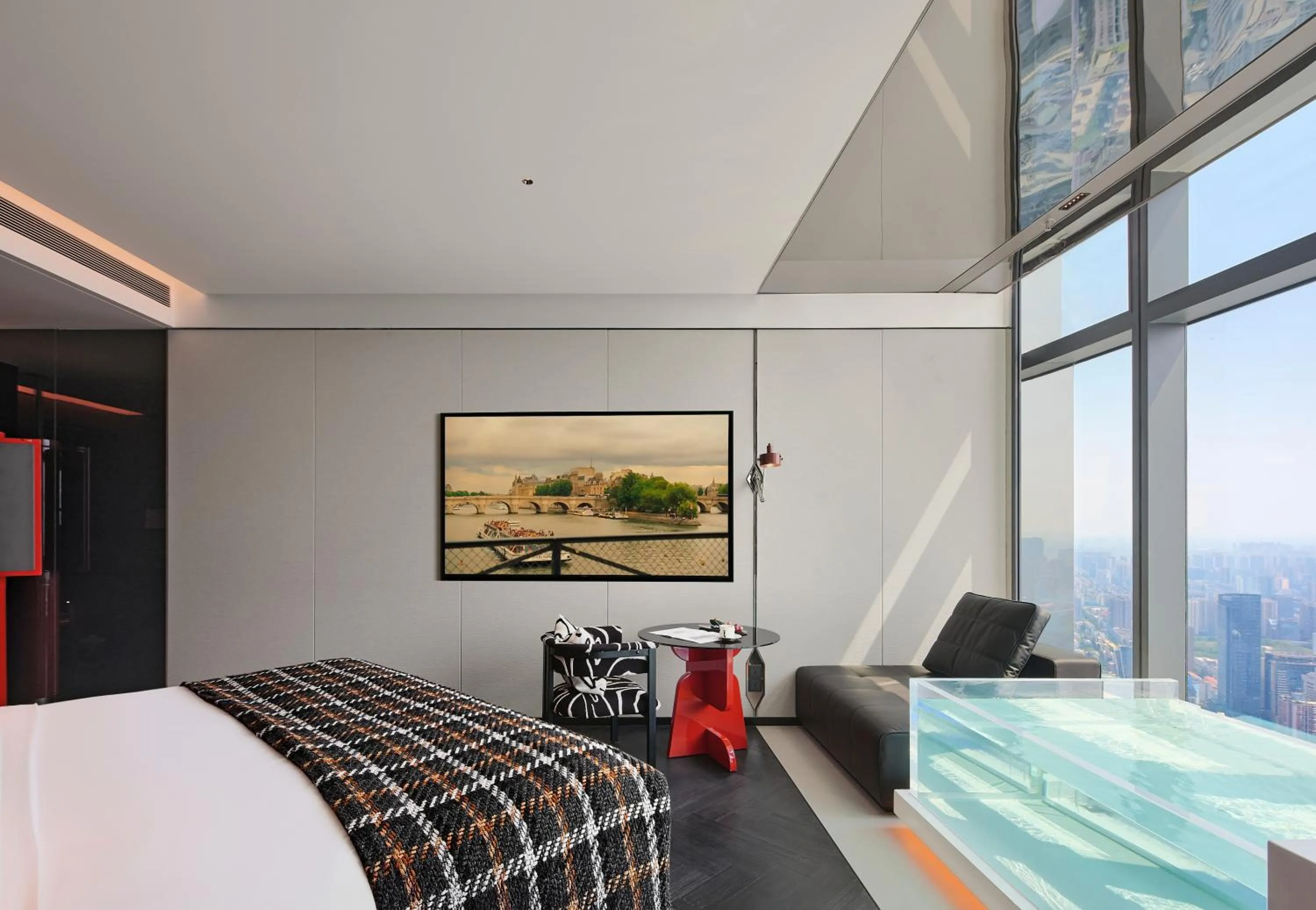 Bed in ISEYA Panoramic Hotel Changsha Wuyi Square Flagship