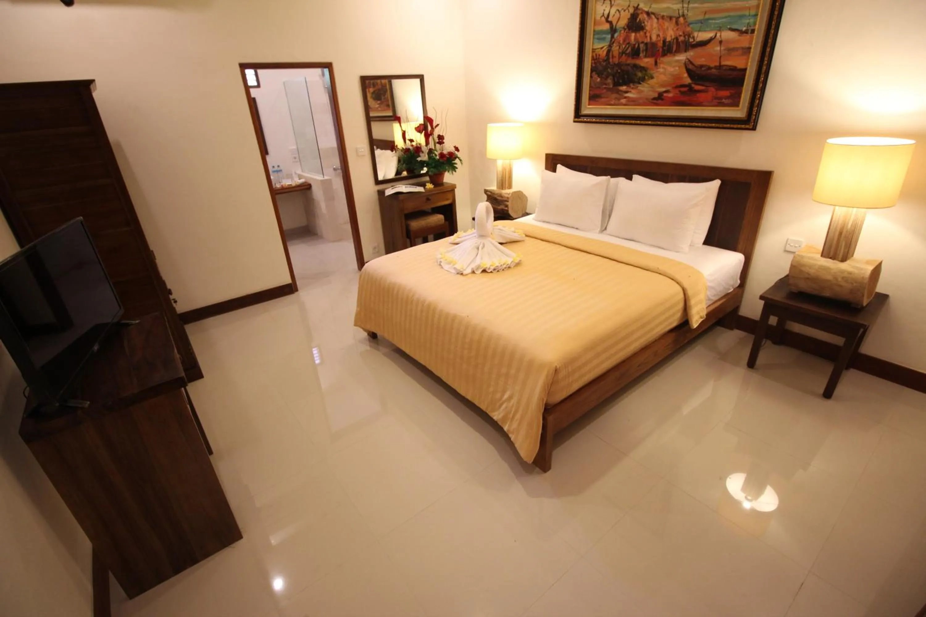 Bed in Mina Tanjung Hotel