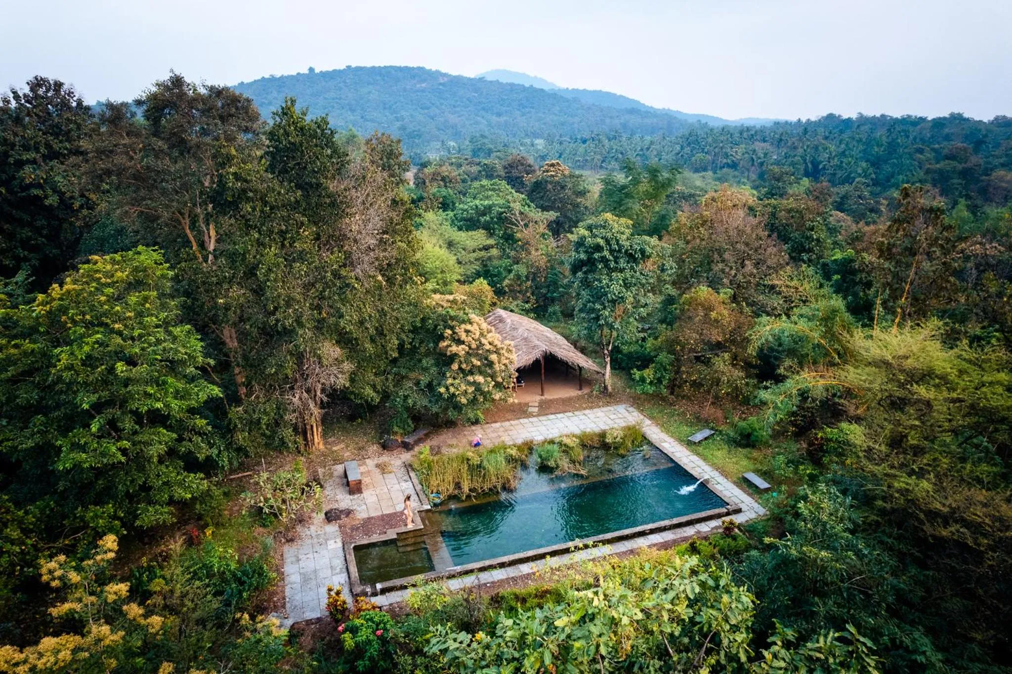 Swimming pool in Dudhsagar Plantation