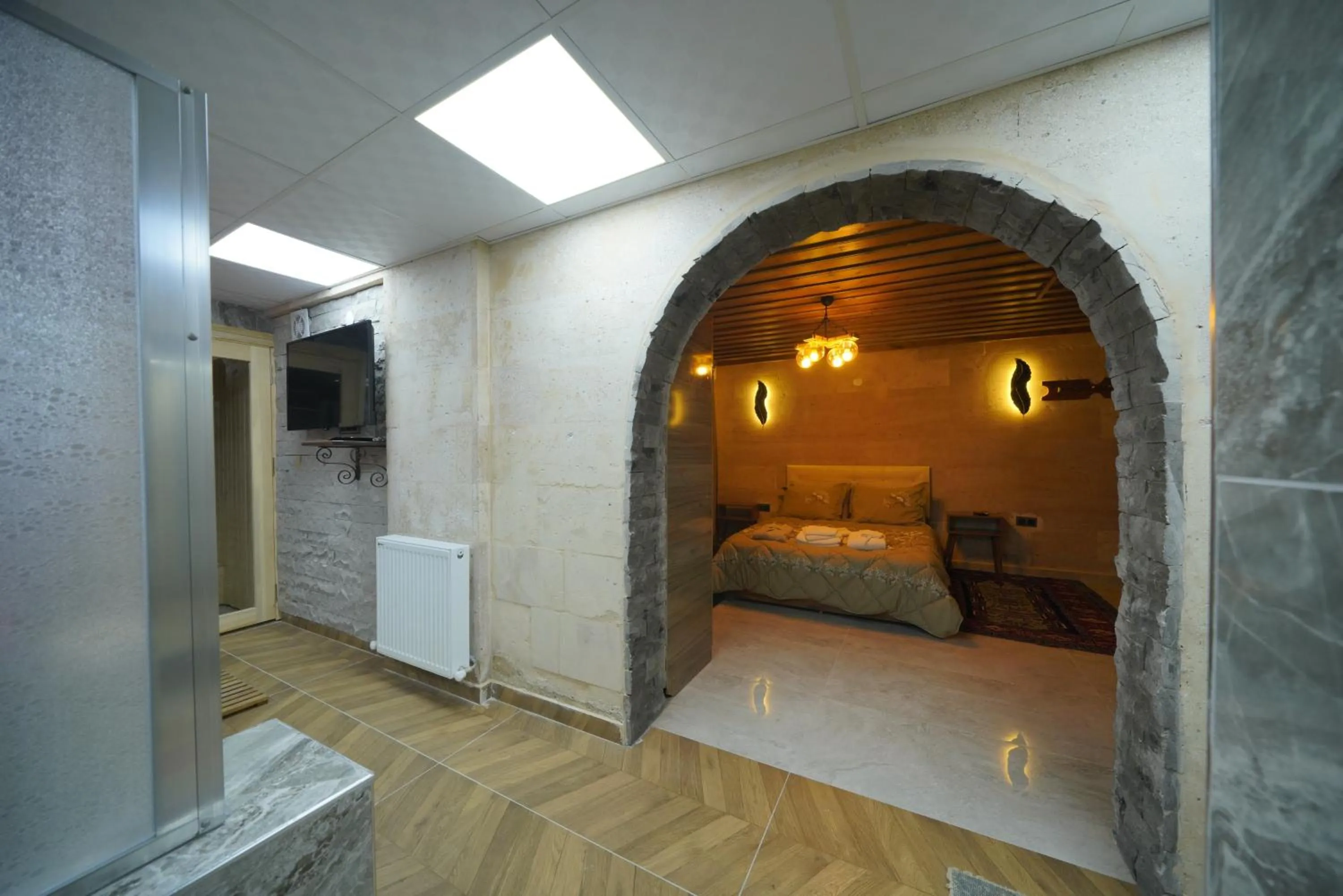 Bed in Goreme Cave Rooms&Pool