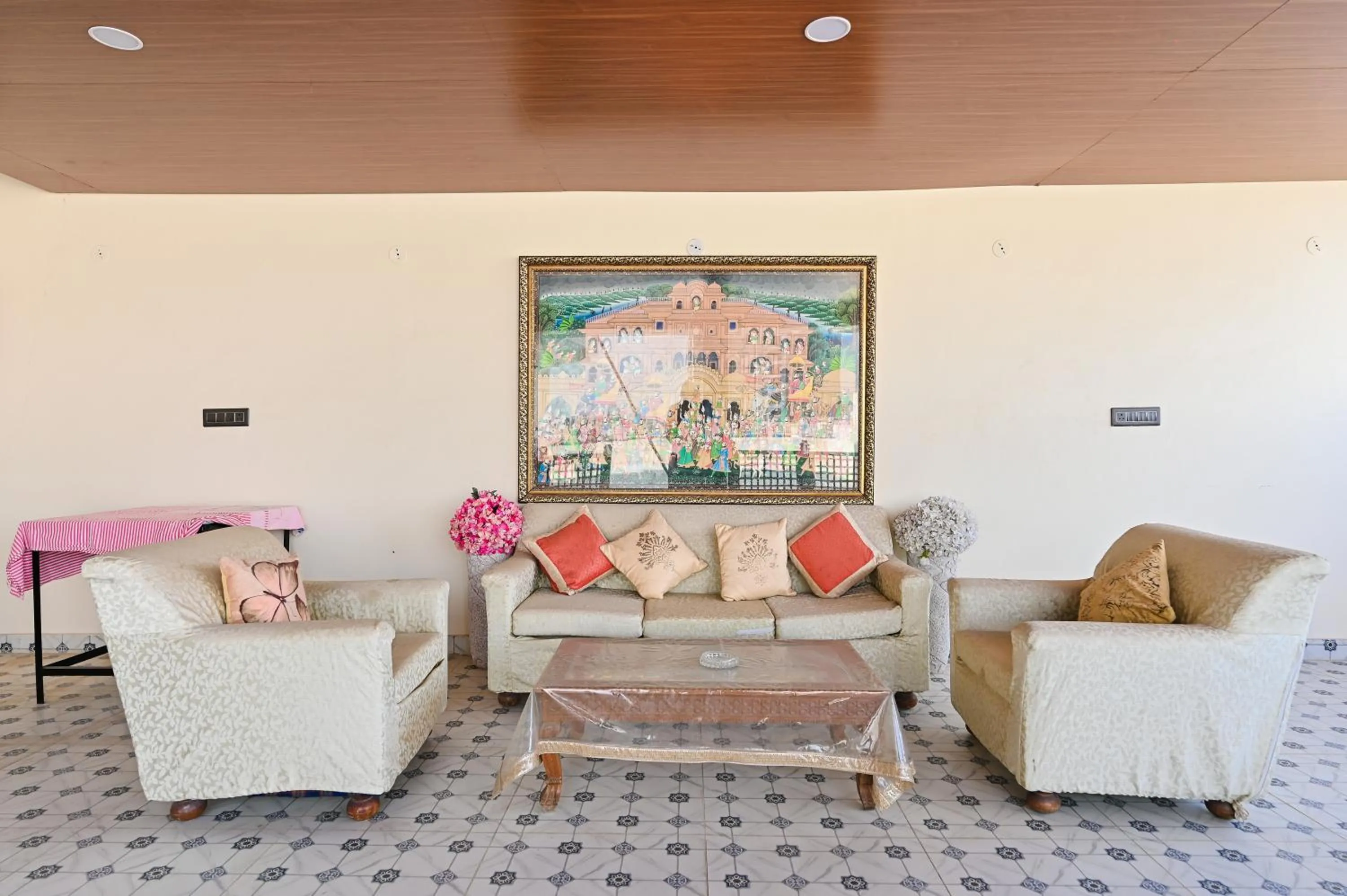 Seating area in Harnawa Haveli - A Boutique Heritage Stay