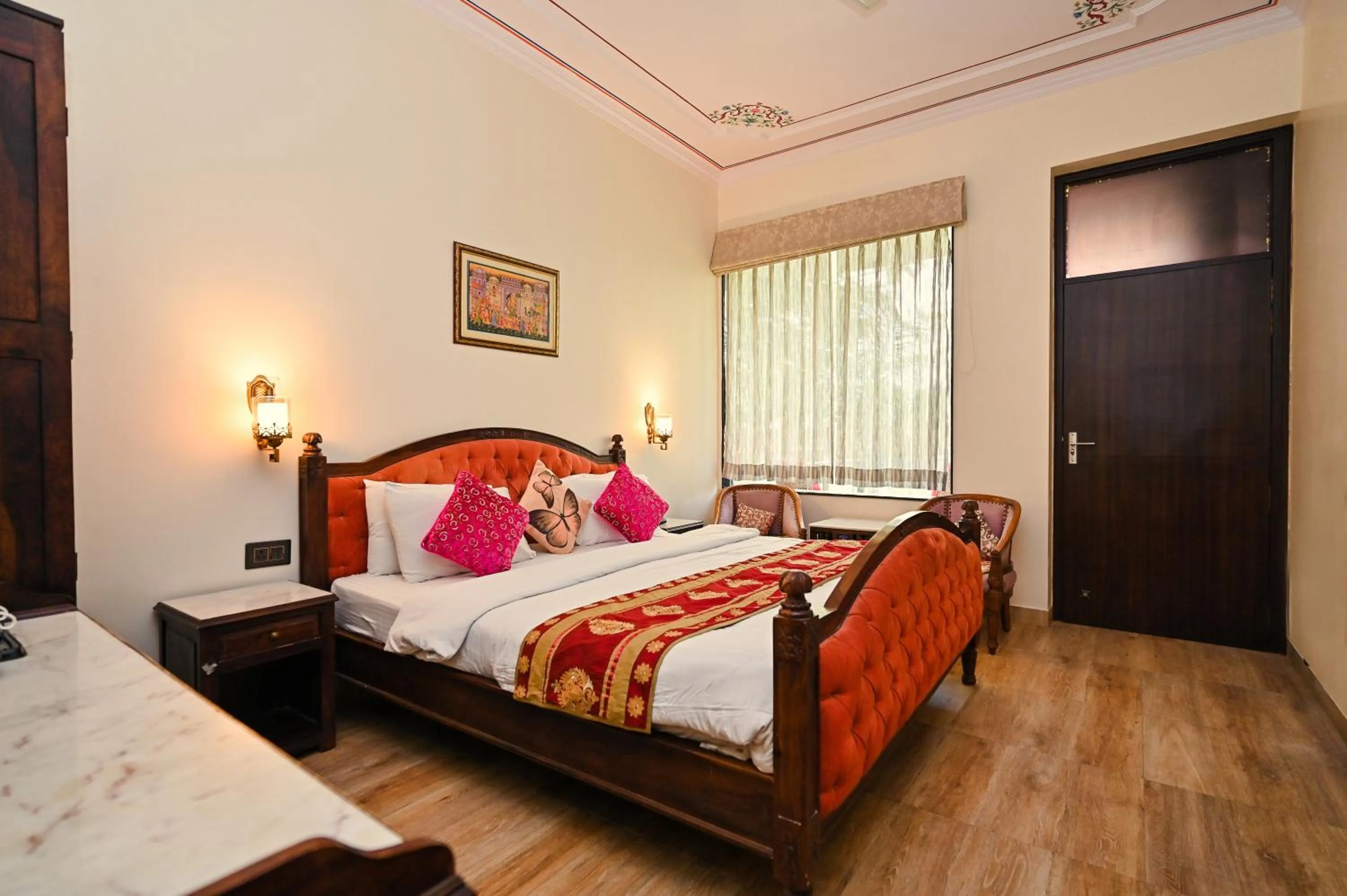 Bed in Harnawa Haveli - A Boutique Heritage Stay