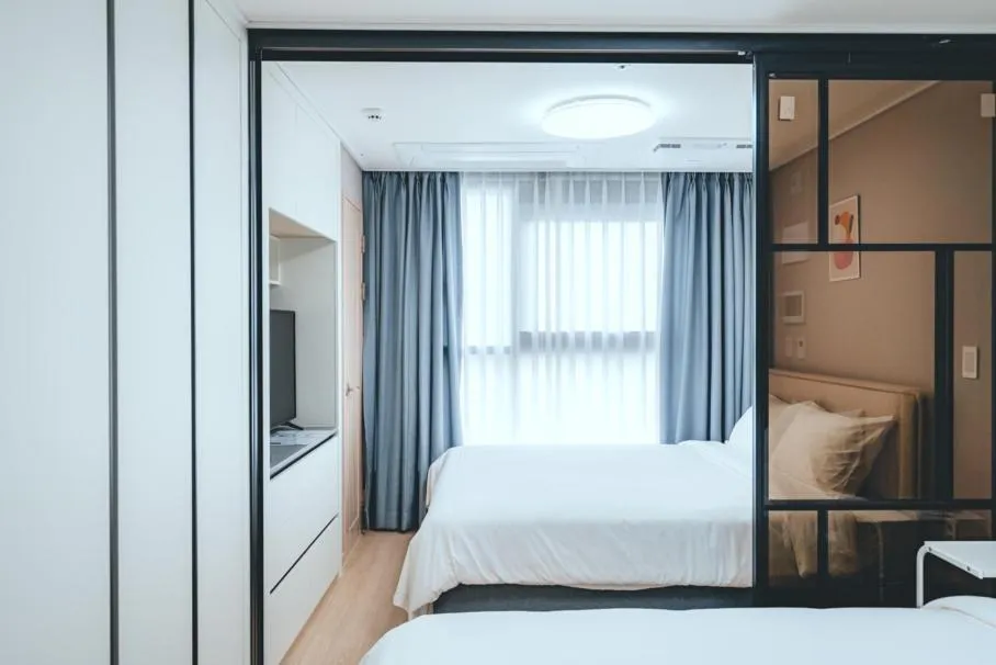 Bed in H Avenue Sasang Station Residence Hotel