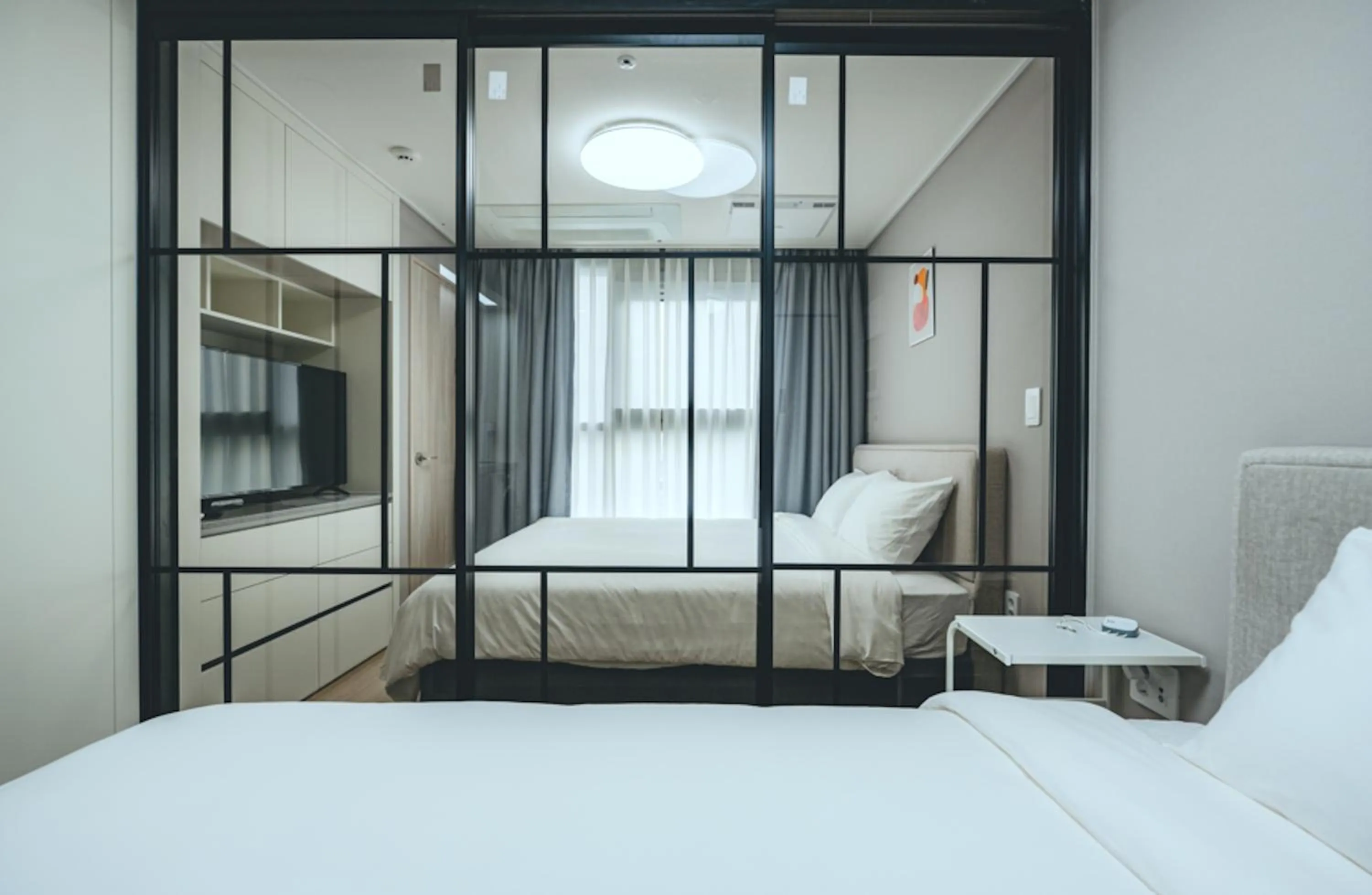 Bed in H Avenue Sasang Station Residence Hotel