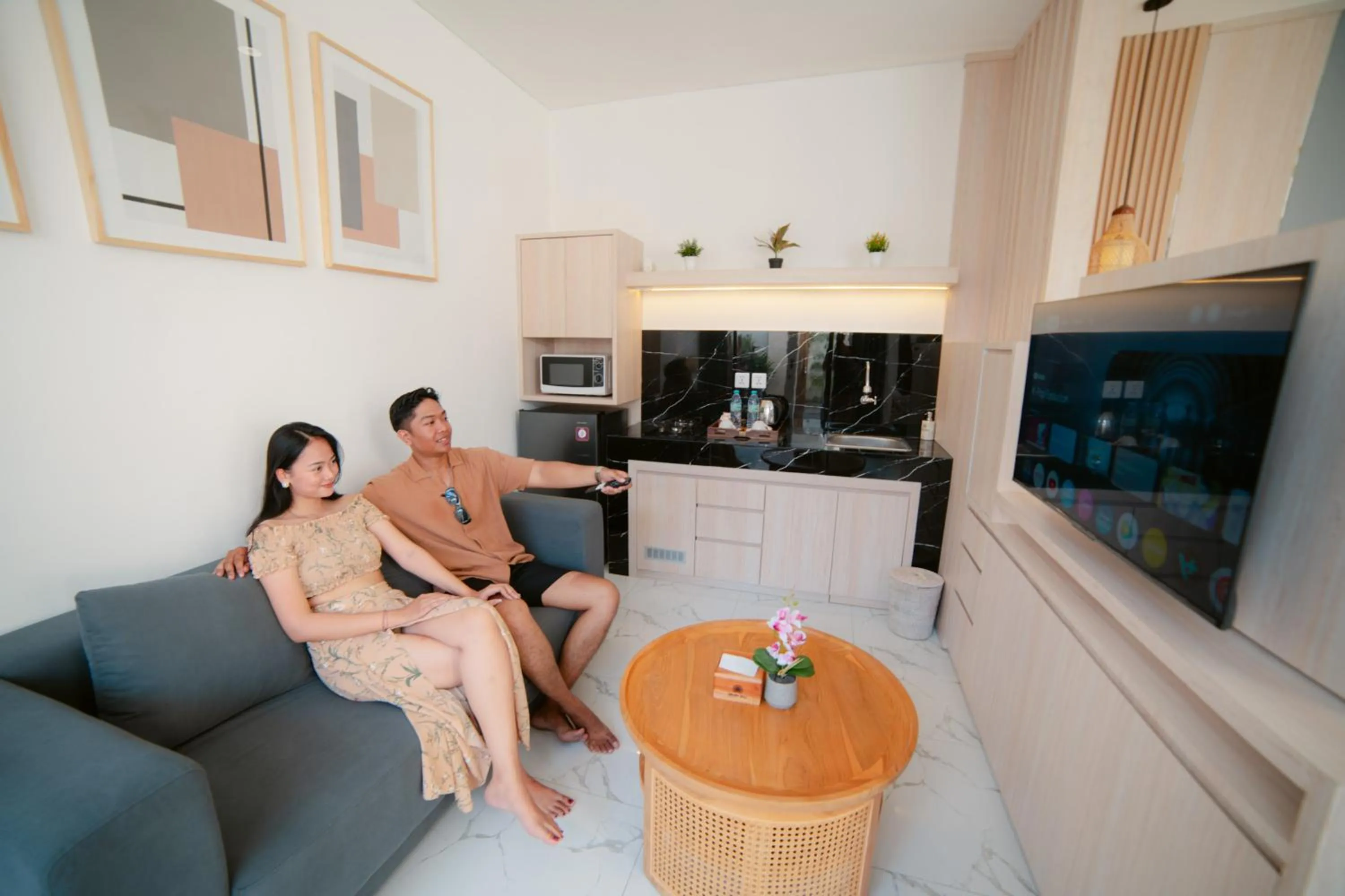 TV and multimedia in Dikubu Bali Villa and Suites