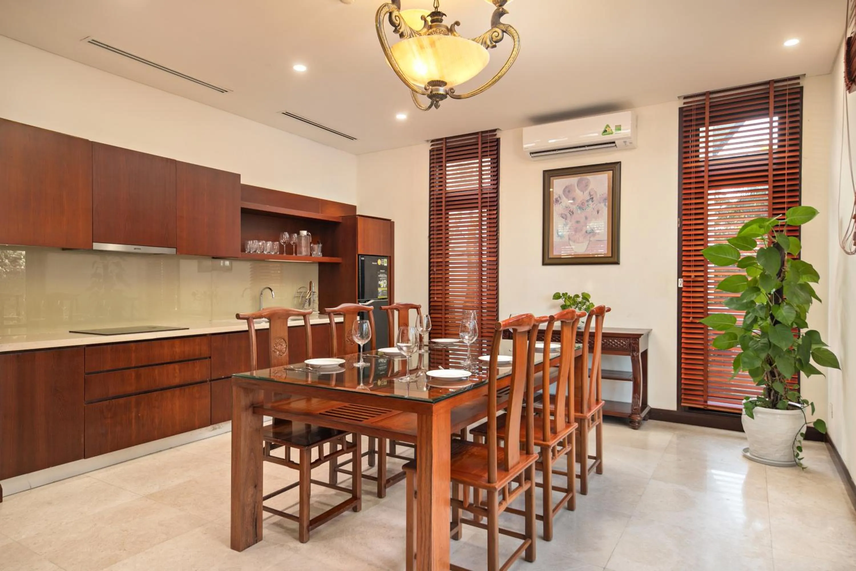 Kitchen or kitchenette in Purama Villas Luxury Resort Da Nang